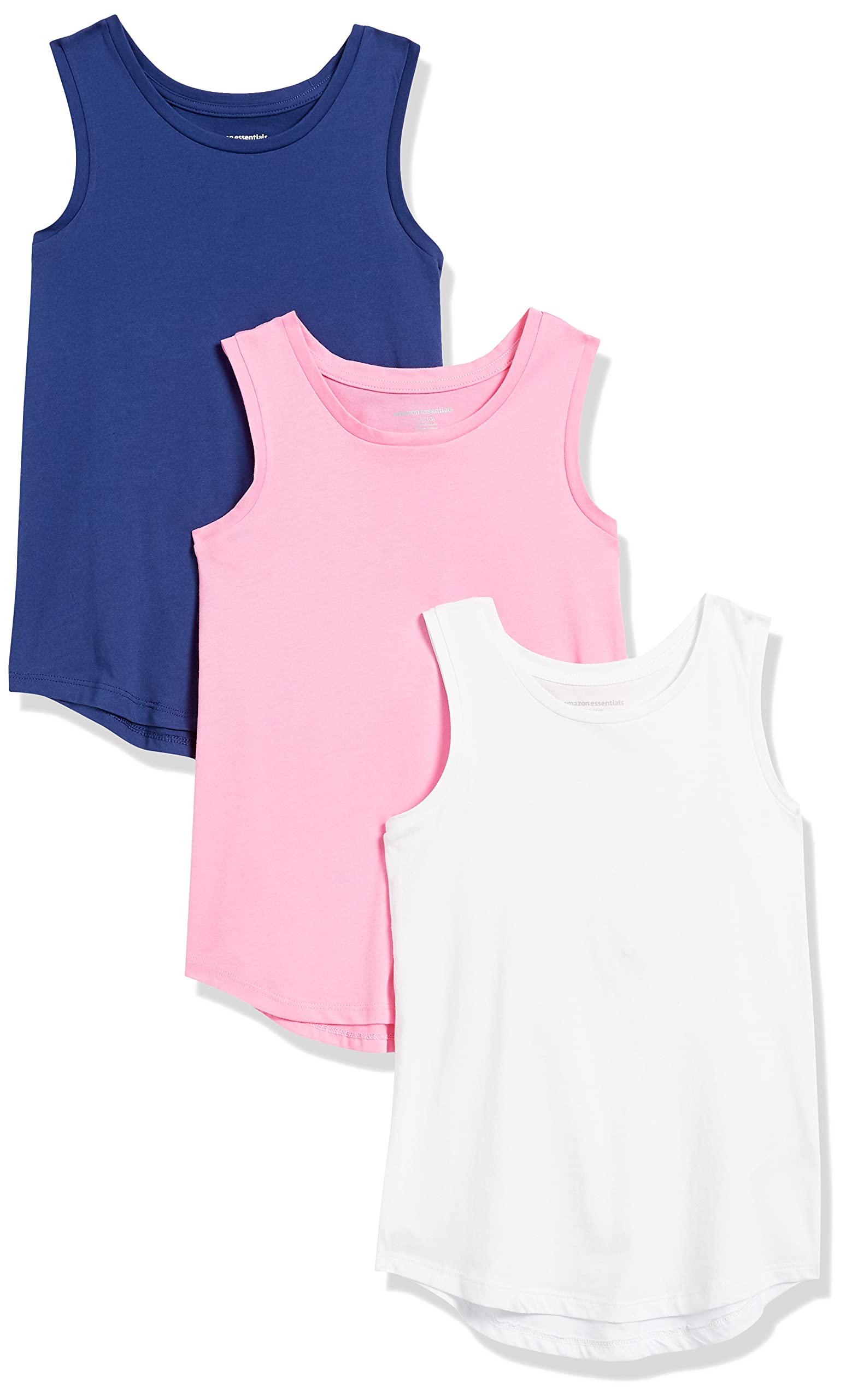 Amazon Essentials Girls & Toddlers Tank Tops Multipack - Soft Cotton Summer Tops for Playdates, Beach & Everyday Wear