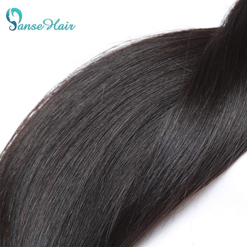 10A Brazilian Straight Virgin Hair Bundles with Frontal (16 18 20+14 Inch) - 100% Unprocessed Human Hair Weft for Sew-in, Glueless Wigs & Natural Hairstyles - Perfect for Daily Wear, Special Occasions & Salon Styling
