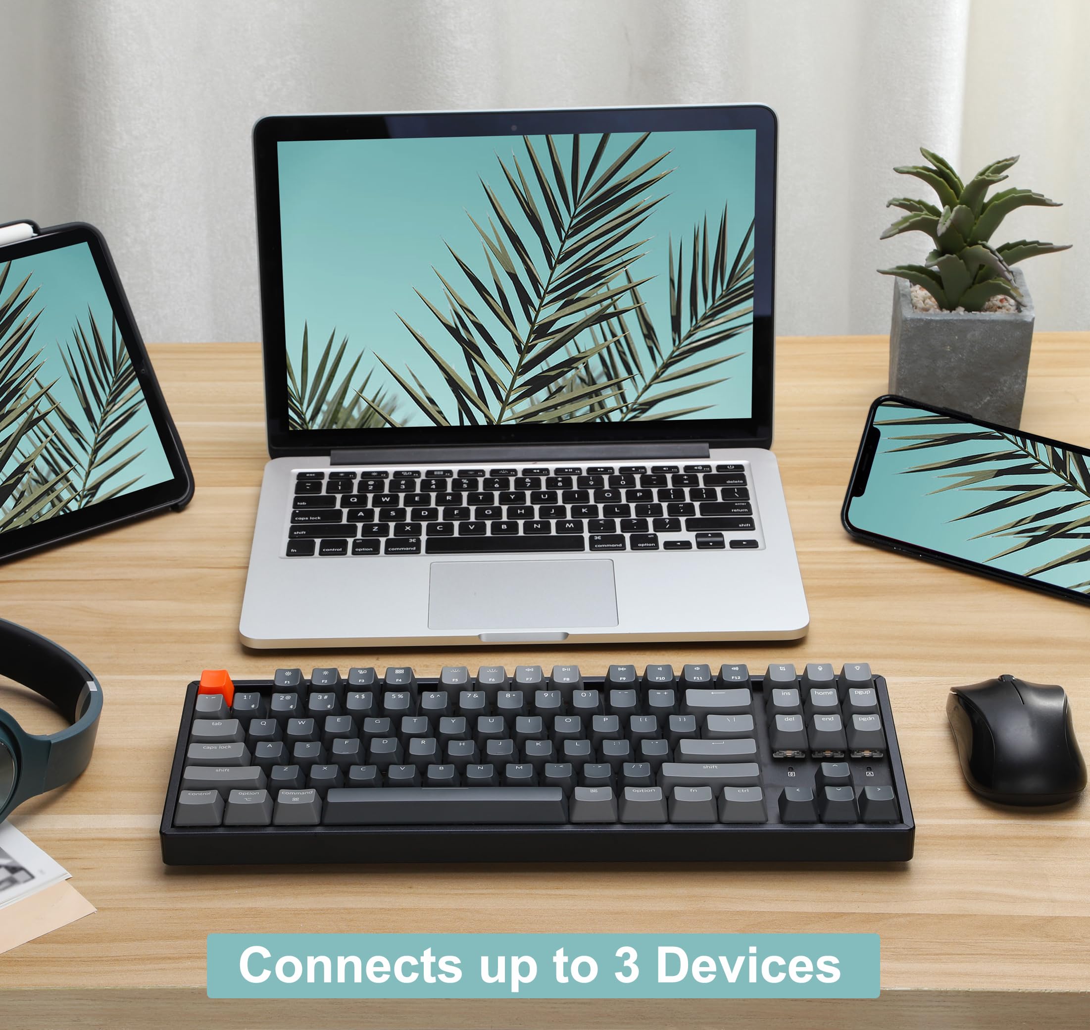 Keychron K8 Wireless Mechanical Keyboard - 87 Keys, 80% TKL Layout, Bluetooth/USB-C, RGB Backlit, Gateron G Pro Brown Switches, Aluminum Frame for Mac & Windows - Perfect for Gaming, Office & Typing