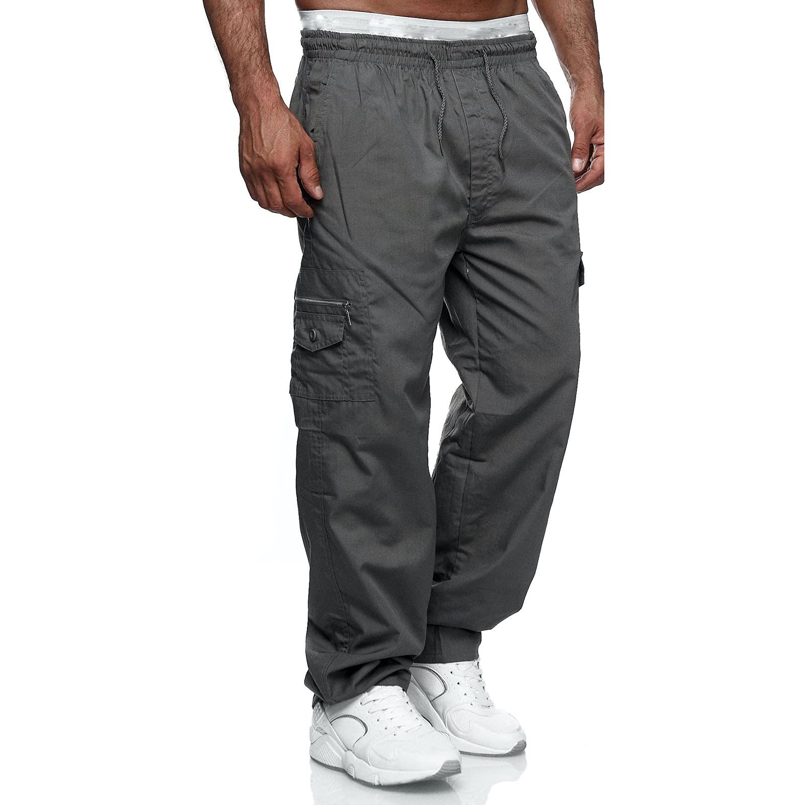 Men's Outdoor Hiking Ripstop Cargo Pants - Durable Multi-Pocket Work Utility Trousers with Straight Leg & Open Bottom Design for Camping, Hiking & Outdoor Adventures
