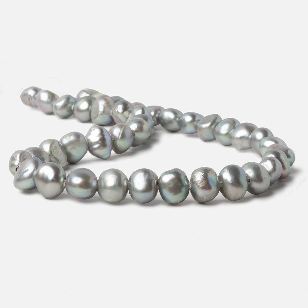 10-11mm Natural Pistachio Silver Baroque Freshwater Pearls - 2.5mm Large Hole - 40pcs 15