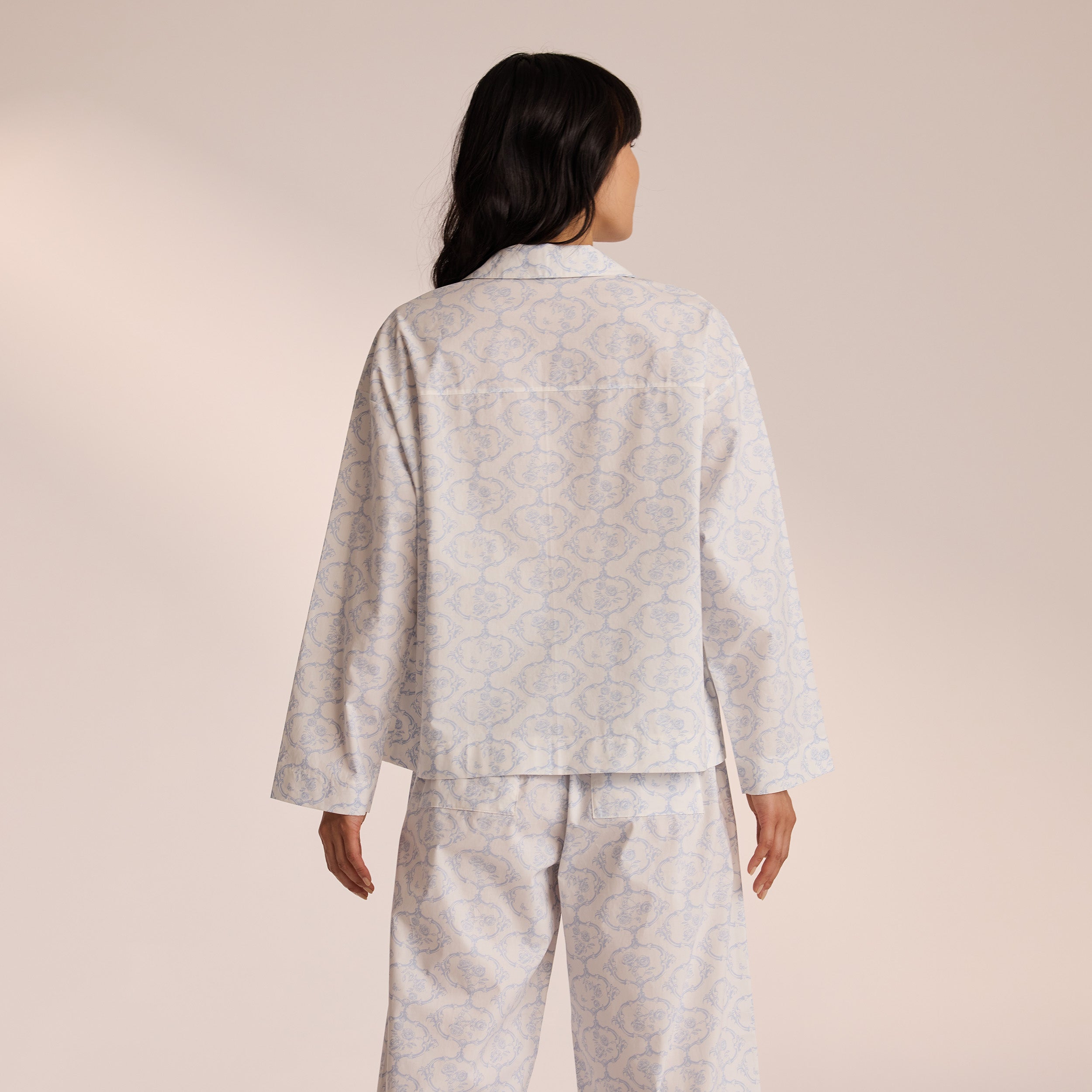 Soft Cotton Pyjama Shirt for Women & Men - Comfortable Blue Sleepwear for Nightwear & Lounge Wear at Home