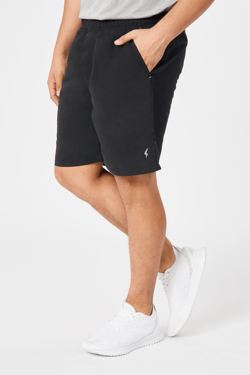 INSPORT Men's Miami Black Running Shorts - Lightweight Breathable Athletic Shorts for Men - Perfect for Running, Gym, and Outdoor Workouts