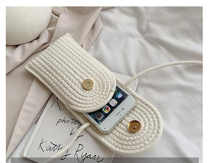 Women's Handmade Jute Crossbody Bag - Small Shoulder Sling Purse for Phone & Essentials | Perfect for Travel, Shopping & Everyday Use