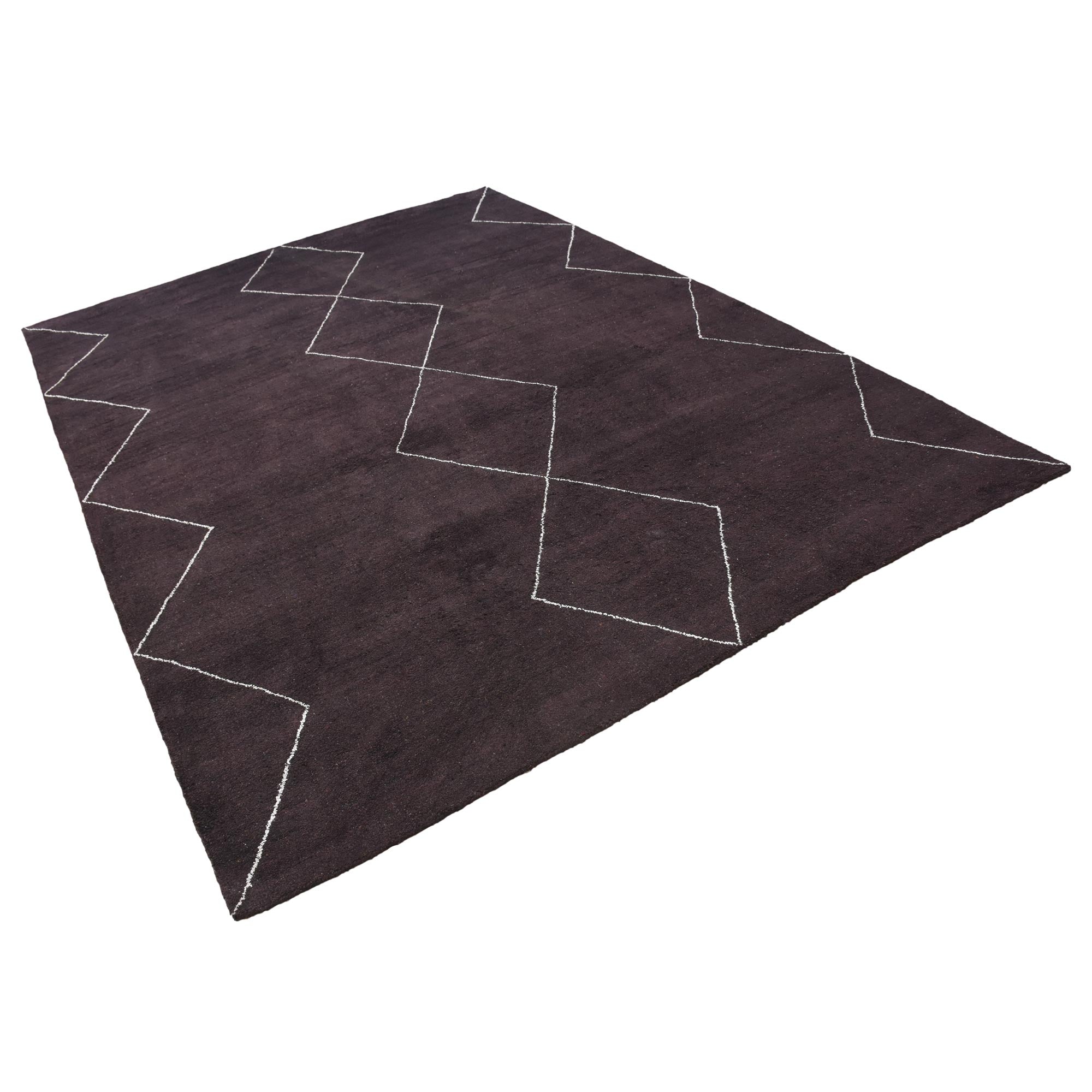 Handmade Geo Hand Knotted Wool Rug - Bohemian Chic Area Rug for Living Room, Bedroom & Home Decor - Non-Slip Durable Floor Carpet (5'x8')