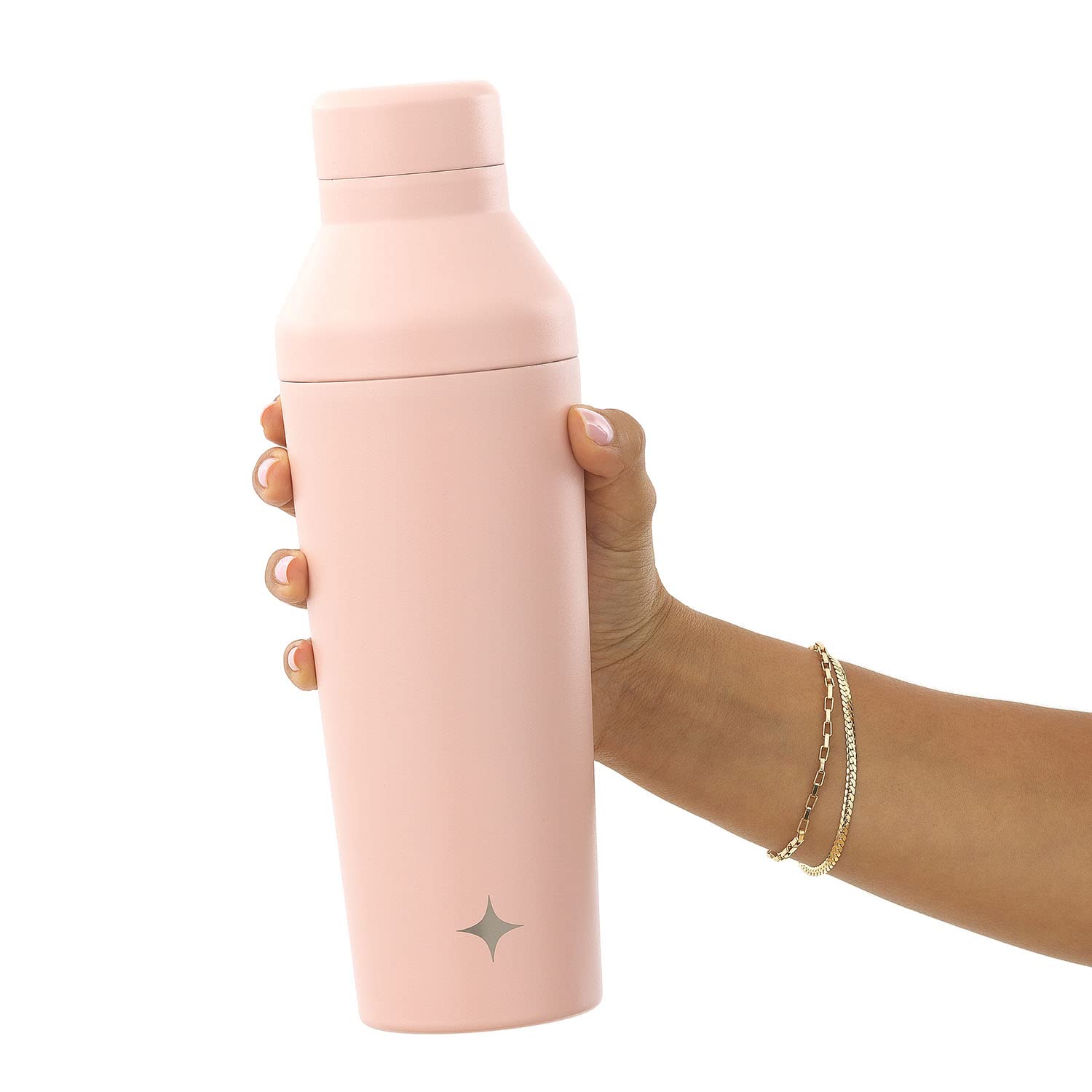 JoyJolt 20oz Triple Insulated Stainless Steel Shaker Bottle - Leakproof Cocktail & Protein Mixer with Measuring Lid - Keeps Drinks Cold 12+ Hours - Perfect for Gym, Smoothies, Cocktails & Meal Replacement Shakes