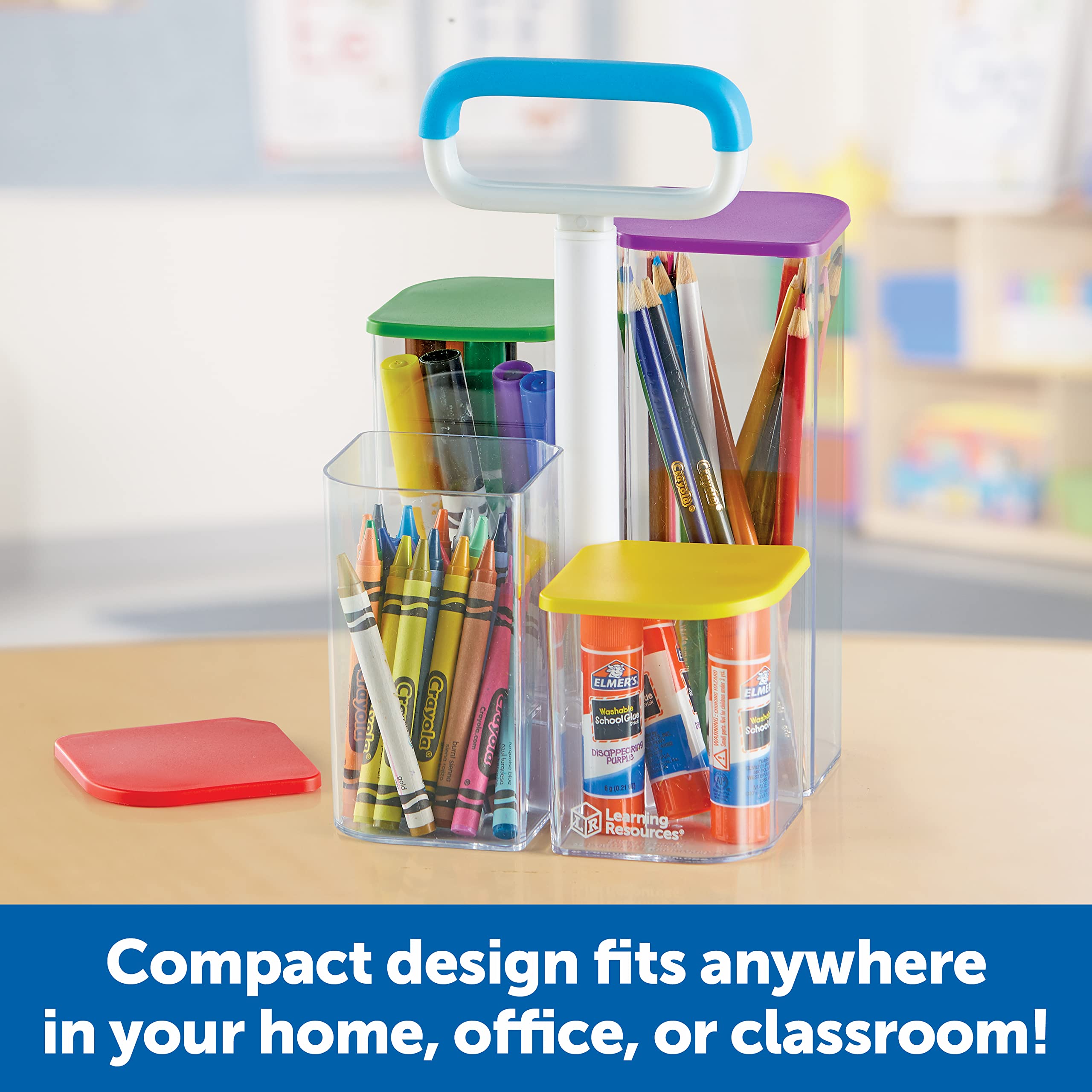 Create-a-Space See-Thru Storage Caddy - 9-Piece Classroom & Desk Organizer for School Supplies, Pen Holder, Perfect for Teachers, Students & Home Office