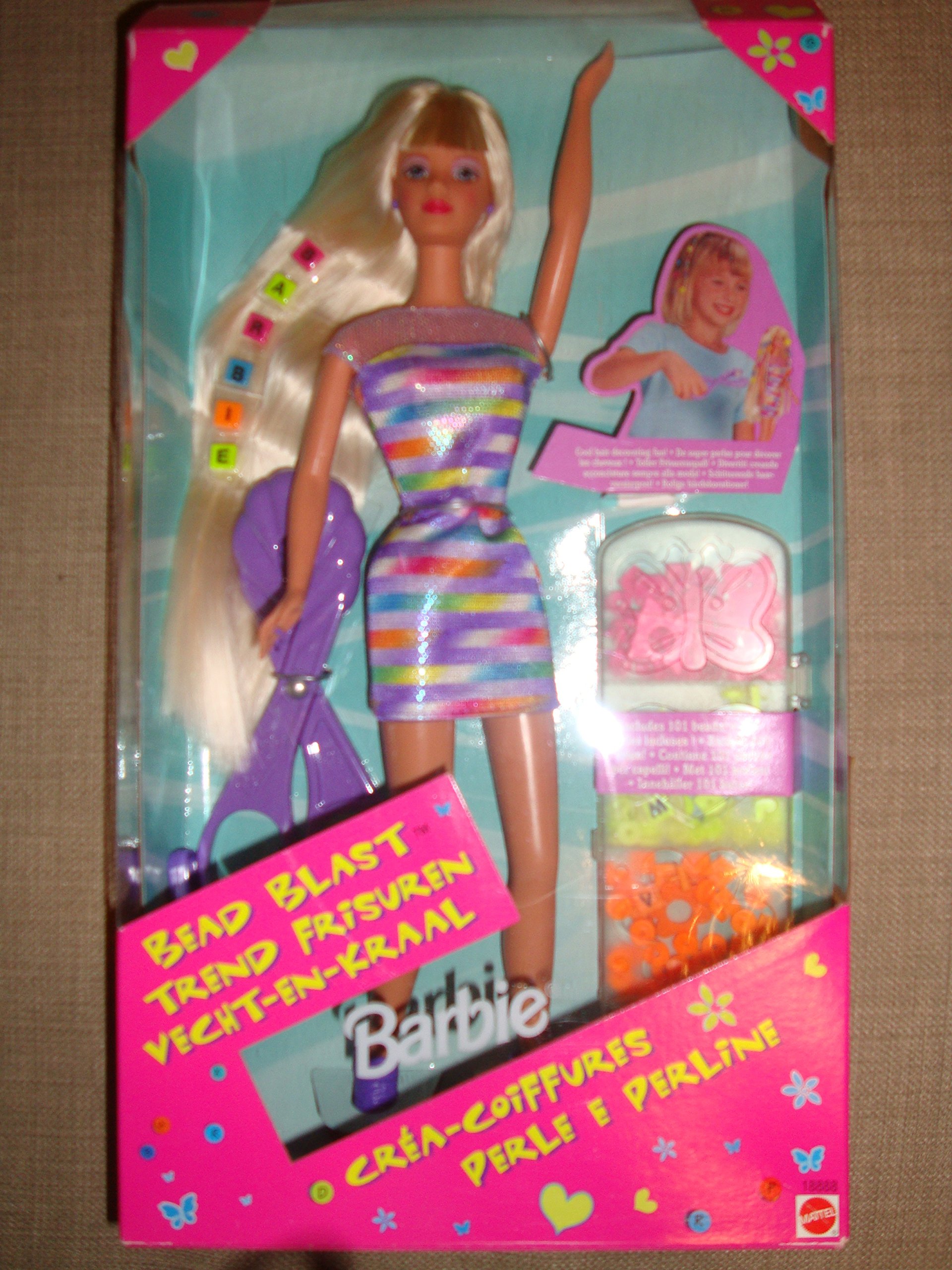 1997 Bead Blast Barbie Doll - Limited Edition Collectible Toy for Barbie Enthusiasts | Perfect for Display, Gifts & Nostalgic 90s Collections