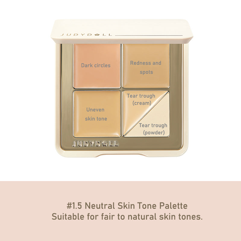 Judydoll Cloudy Seamless Concealer Palette - Full Coverage Cream Makeup for Dark Circles, Blemishes & Acne - Perfect for Daily Makeup, Professional Contouring & Photo Shoots
