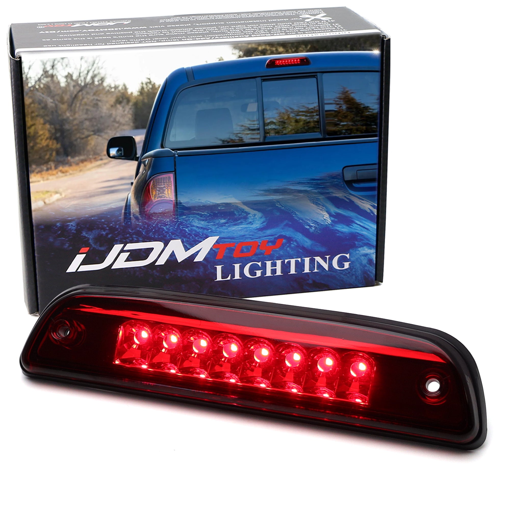 Dark Red Lens Full LED High Mount Third Brake Light for Toyota Tacoma - Durable & Bright Stop Light for Enhanced Safety - Perfect for Off-Roading & Night Driving