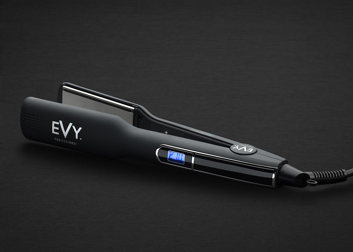 EVY Professional IQ OneGlide 1.5 Inch Ceramic Hair Straightener Iron for Smooth & Shiny Hair - Perfect for Home Use, Salon Styling & Travel