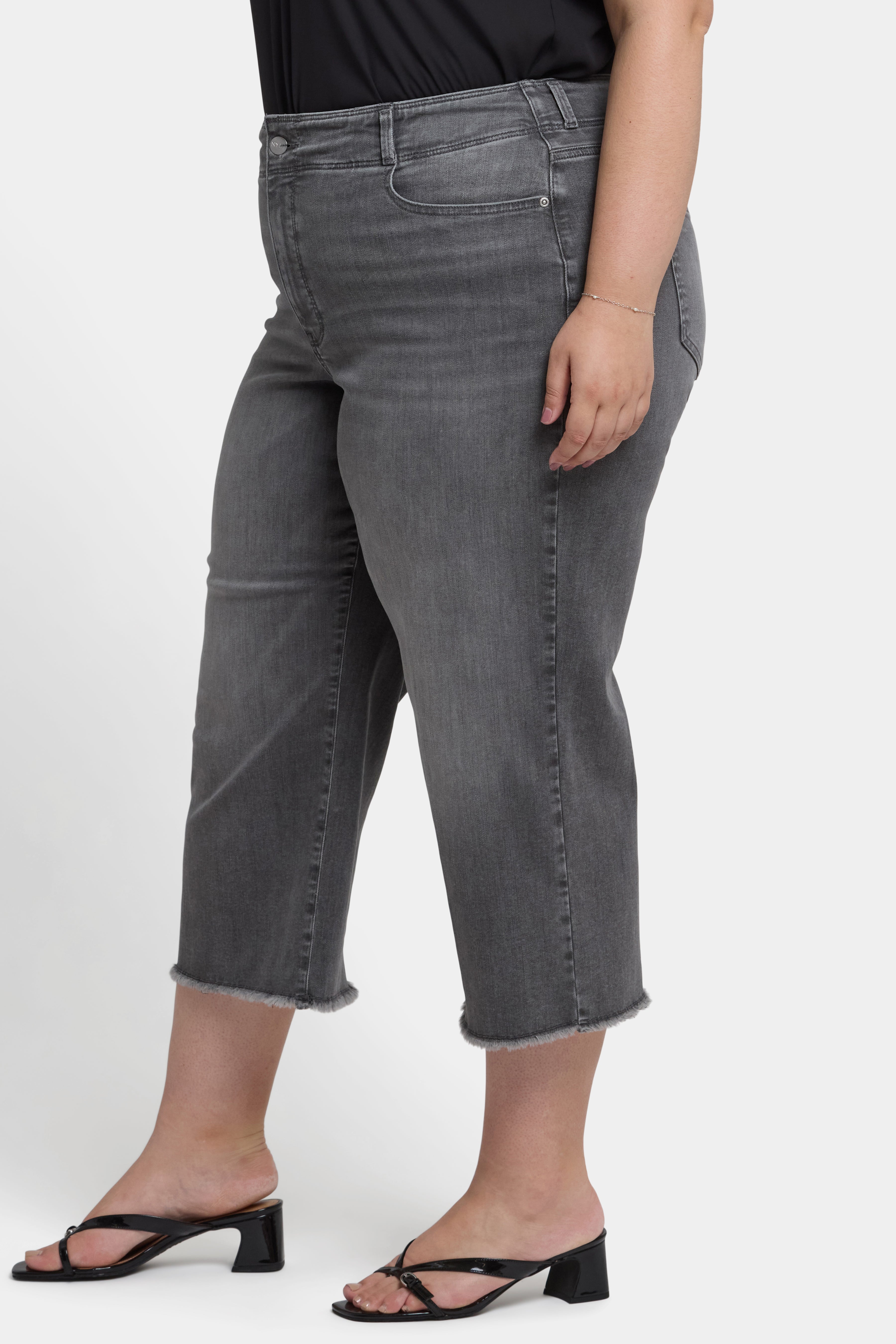 Brigitte Wide Leg Capri Jeans for Women - Plus Size High Waisted Stretch Denim Pants - Casual Comfort Fit for Everyday Wear | Frontera Bluffs