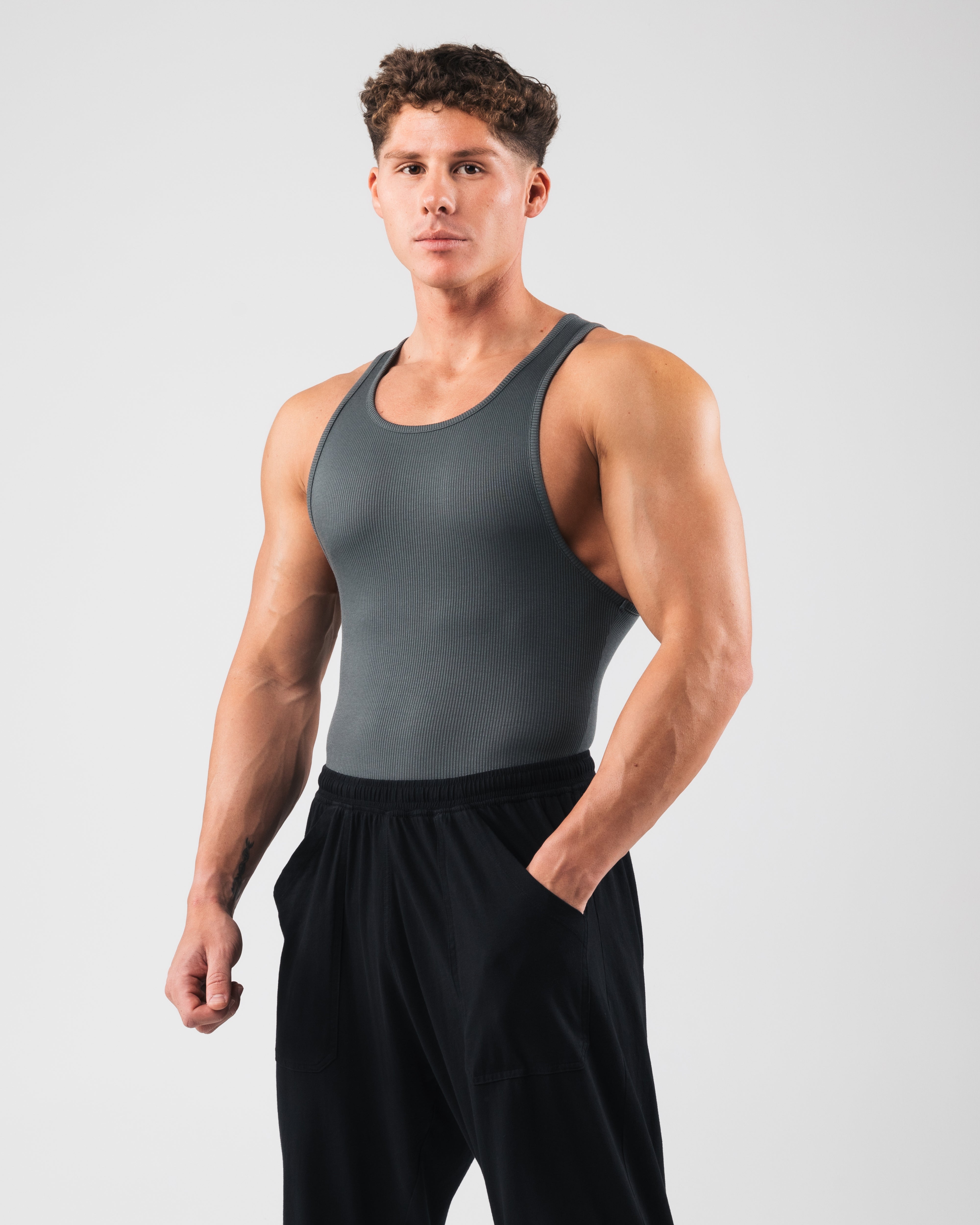 Zero Ribbed Tank 2pk - Soft Breathable Ribbed Tops for Women, Astro Grey | Perfect for Yoga, Gym Workouts & Casual Wear