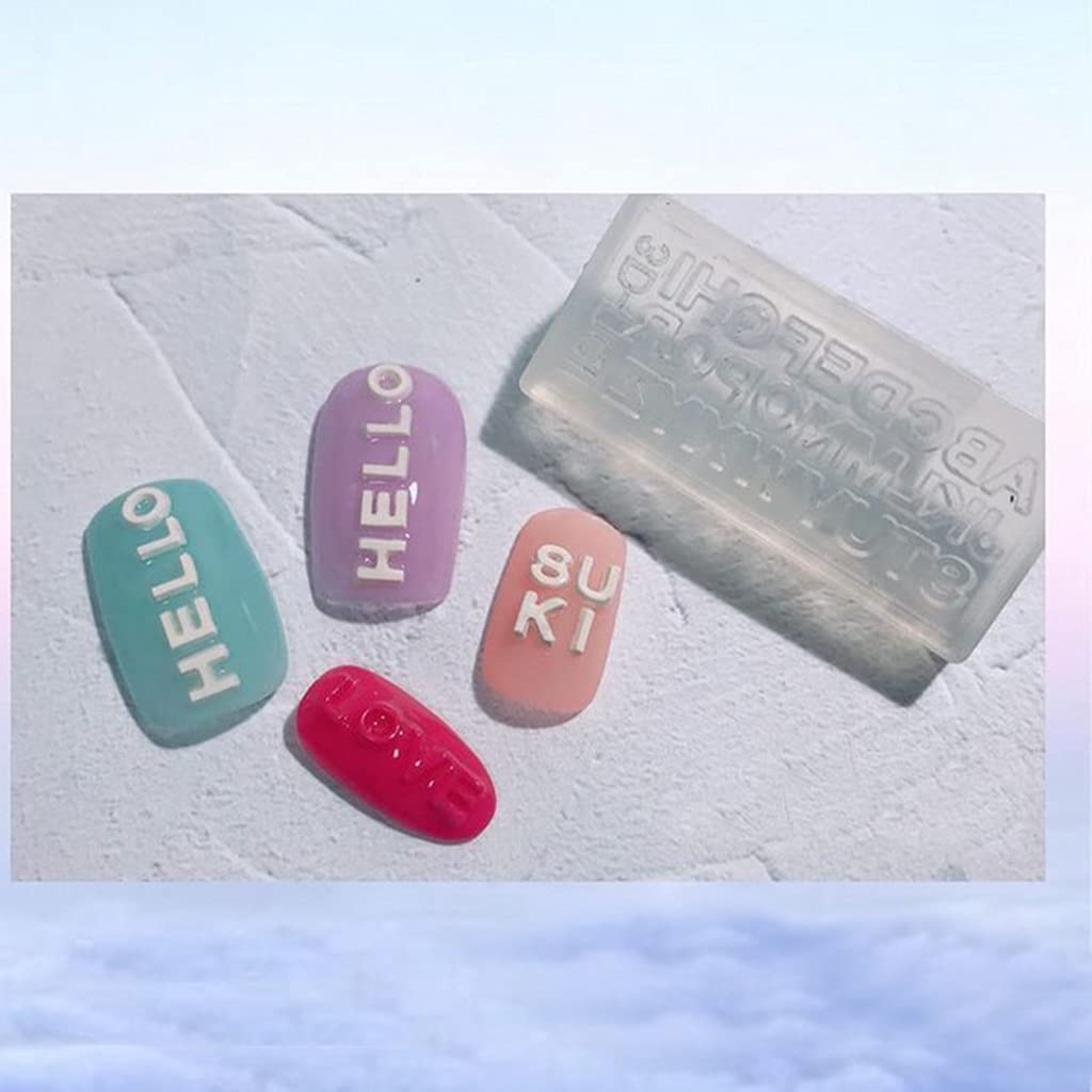 5Pcs Silicone Nail Art Molds - Mini English Alphabet Resin Molds for DIY Nail Decorations, Jewelry Making & Resin Casting | Perfect for Nail Art, DIY Jewelry, Home Crafting & Gift Making
