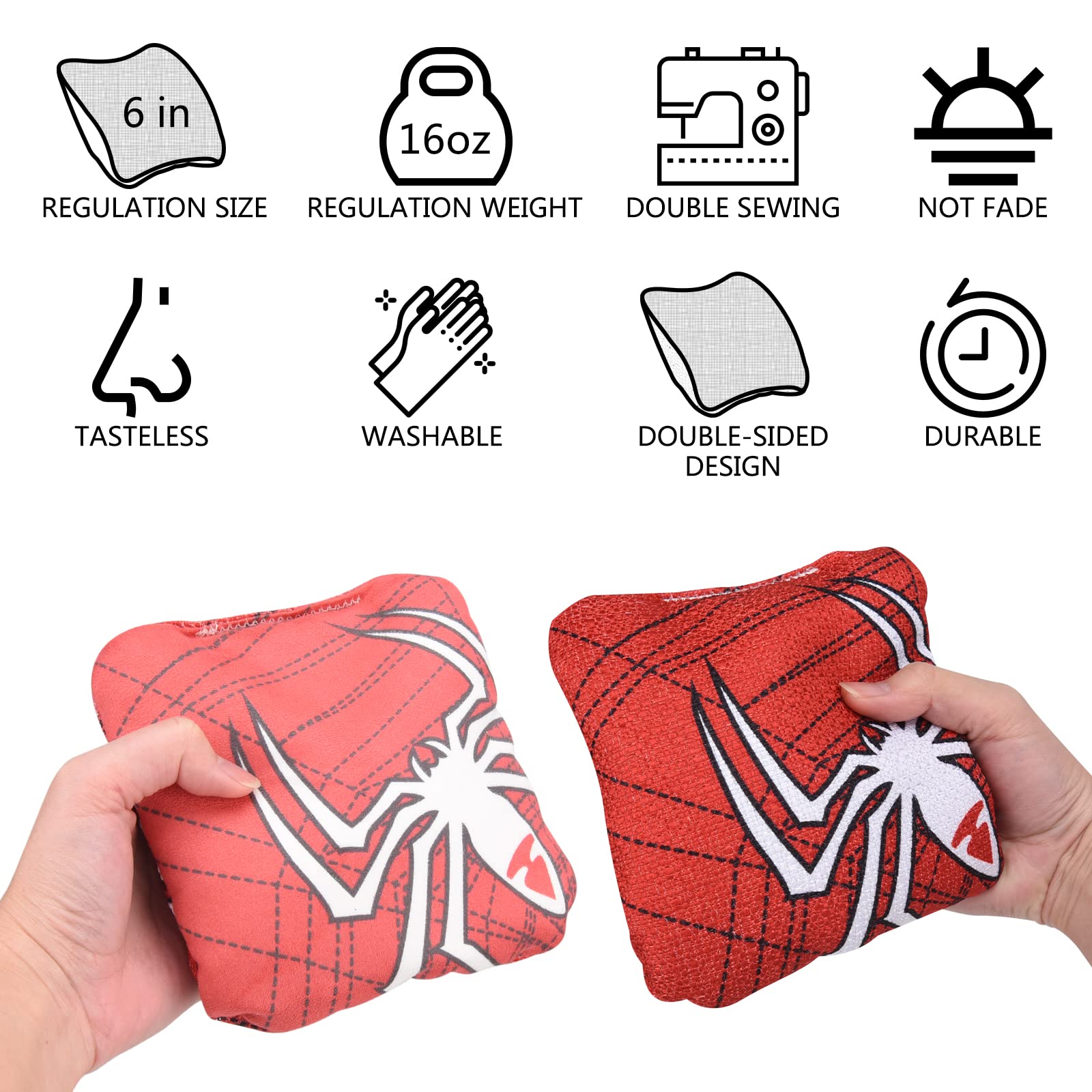 Premium Regulation Cornhole Bags Set of 4/8 - Professional Slick & Stick Bean Bags for Cornhole Game | Includes Storage Bag | Perfect for Backyard Parties, Tailgating, and Outdoor Family Fun
