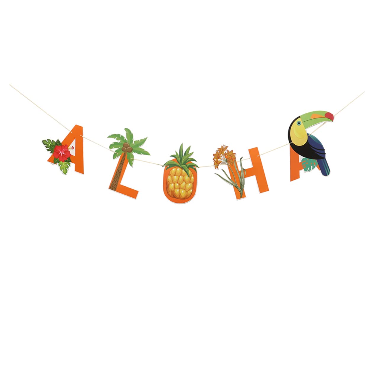 VICASKY Hawaiian Beach Party Banner - 2 Hawaii Flags Bunting Hanging Decoration for Tropical Luau, Summer BBQ, and Outdoor Festivals