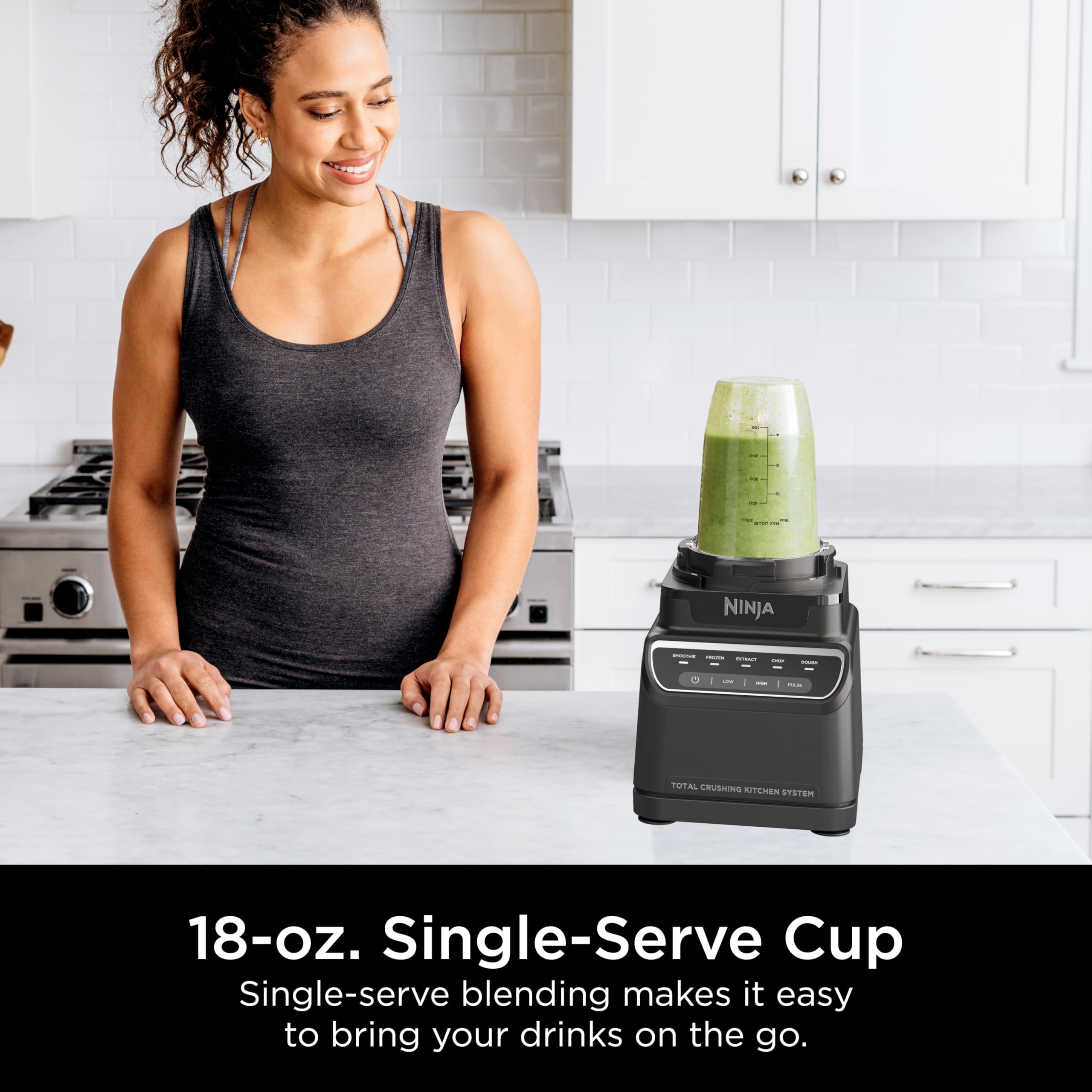 Ninja Blender 1200W - Professional Kitchen System for Smoothies, Frozen Drinks, Food Processing, Dough & Extracting - Includes 8-Cup Pitcher, Food Processor Bowl & Smoothie Cup - BPA-Free, Dark Grey (BR601AMZ) - Perfect for Home Kitchens, Healthy Smoothies & Meal Prep