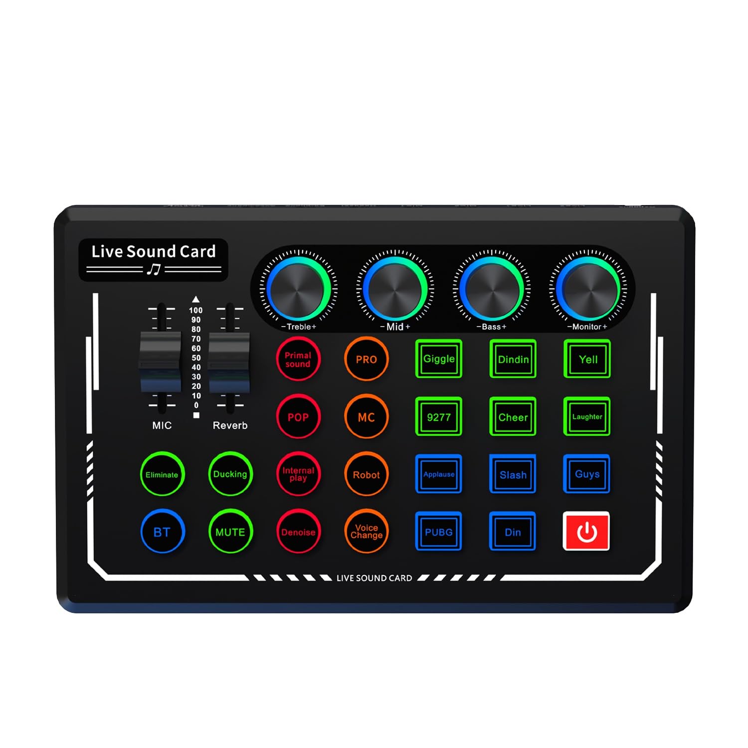 Begchy V88 USB Audio Mixer - External Sound Card with Headset Microphone for Live Streaming, Podcasting & Gaming (Black) | Compatible with PC, Mac & Mobile Devices | Perfect for Home Studios & Professional Broadcasts