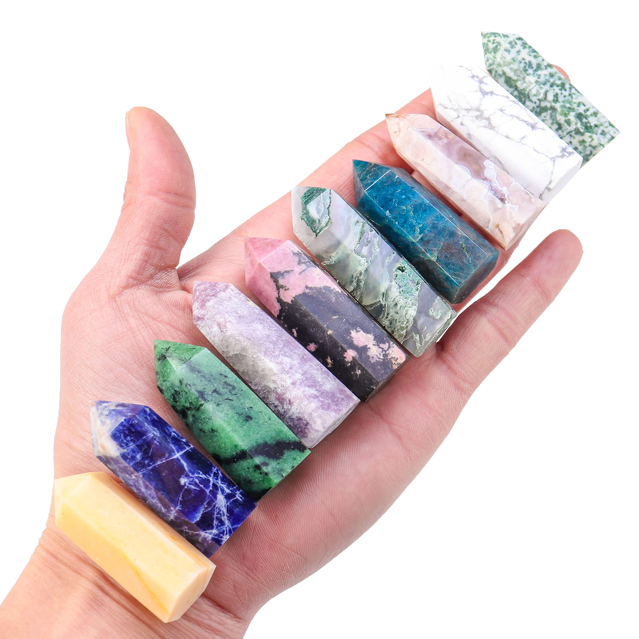 Apengshi 10pcs Healing Crystal Tower Set - 1.57