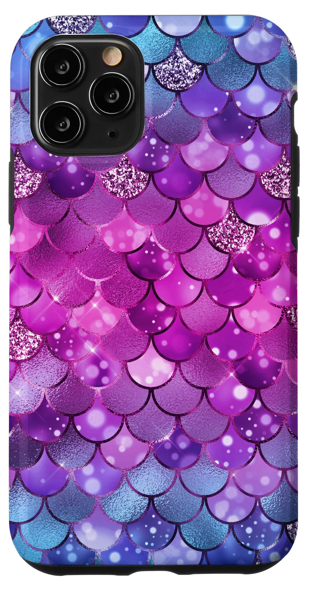 Premium iPhone 11 Pro Case - Blue & Purple Mermaid Scale Design | Shockproof Protective Cover for iPhone 11 Pro | Perfect for Everyday Use, Travel & Outdoor Activities