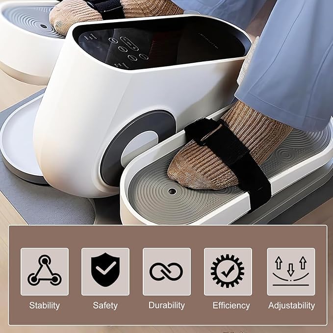 4 Pcs Leg Exerciser Traction Straps for Seniors - Under Desk Elliptical Pedal Band with Secure Stability for Electric Ellipse Equipment - Home Office Peddler Foot Exercise Machine for Improved Circulation & Mobility (Ideal for Office Workers & Home Fitness)