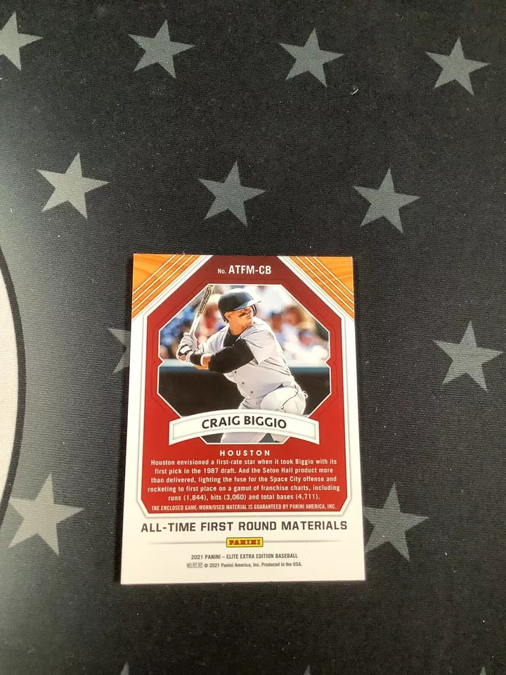 2021 Panini Elite Extra Edition Baseball Card - Craig Biggio Blue Parallel 1/3 ATFM CB - Rare Collectible for Baseball Fans & Card Investors