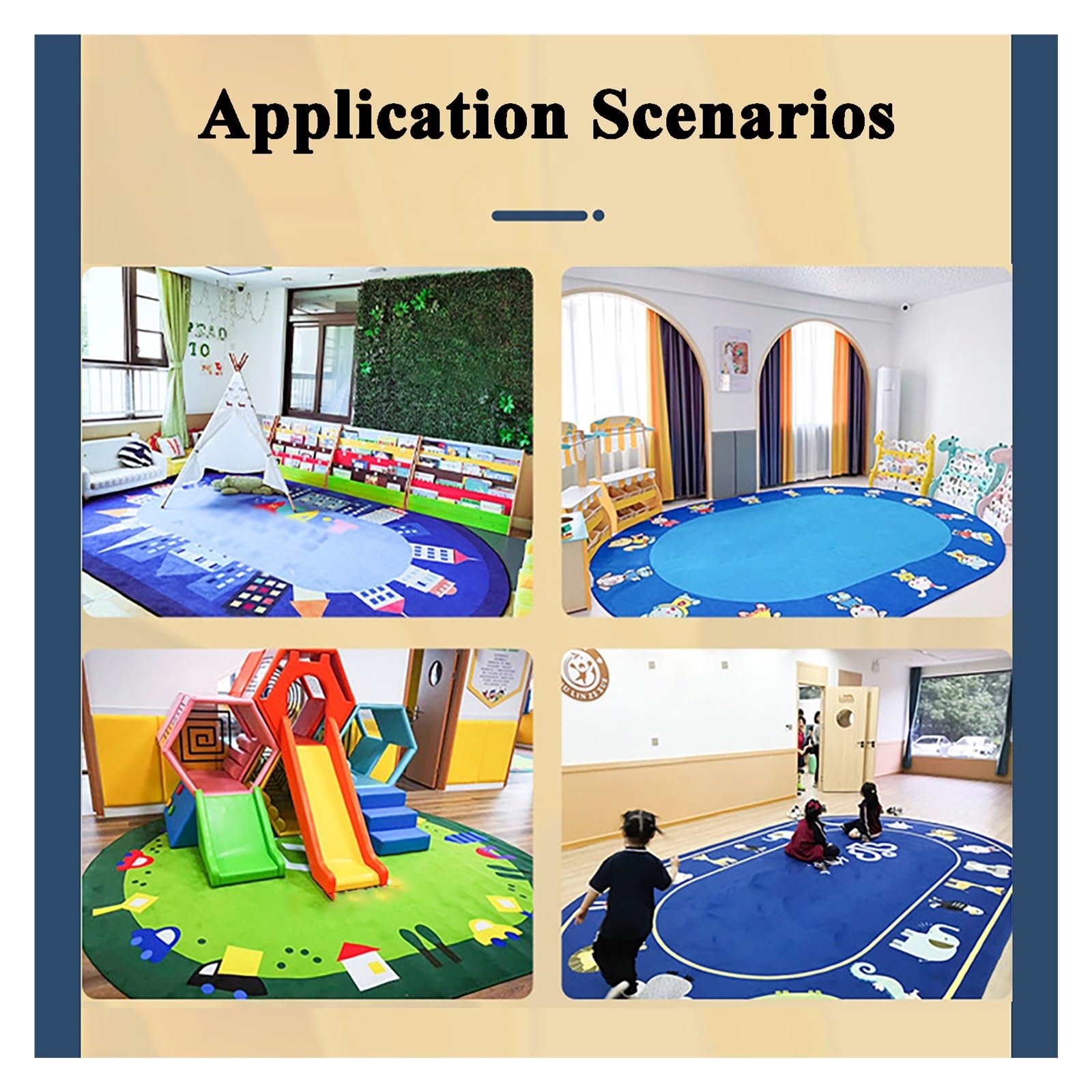 Non-Slip Kids Play Mat - 160x230cm Soft Nursery Rug for Bedroom, Classroom & Playroom | Educational Exercise Mat for Toddlers & Children | Perfect for Learning, Playing & Decorating