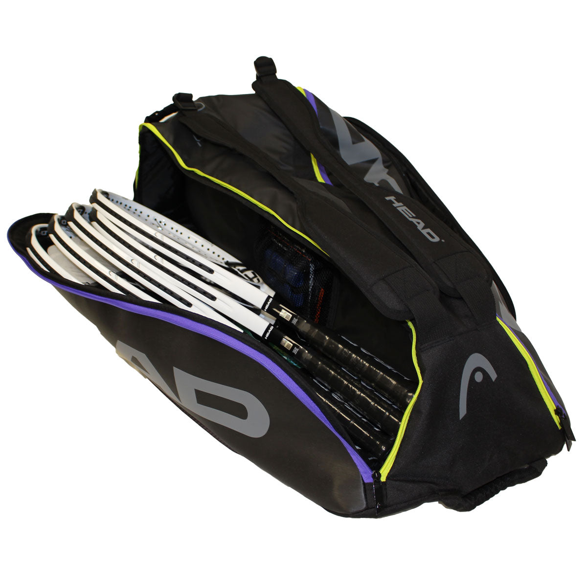 Head Tour Team Supercombi 9 Pack Tennis Racquet Bag (Black/Purple) - Perfect for Tennis Players, Coaches & Tournament Travel - Durable Multi-Racket Storage & Gear Organizer
