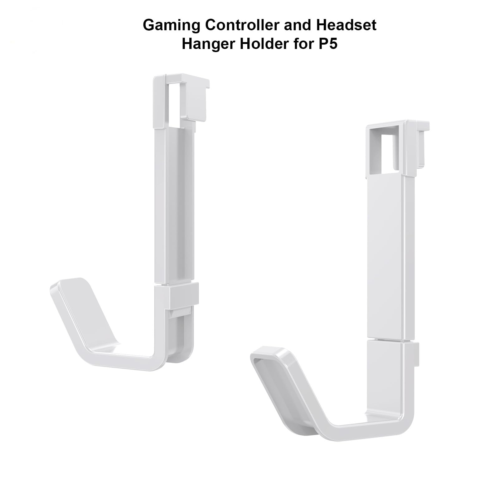 2-Pack PS5 Slim/PS5 Controller Hanger Holder - Gaming Headset Hook & Headphone Grip Stand Mount - Compatible with All PS5 Consoles - Perfect for Organizing Gamepads and Accessories in Gaming Setup