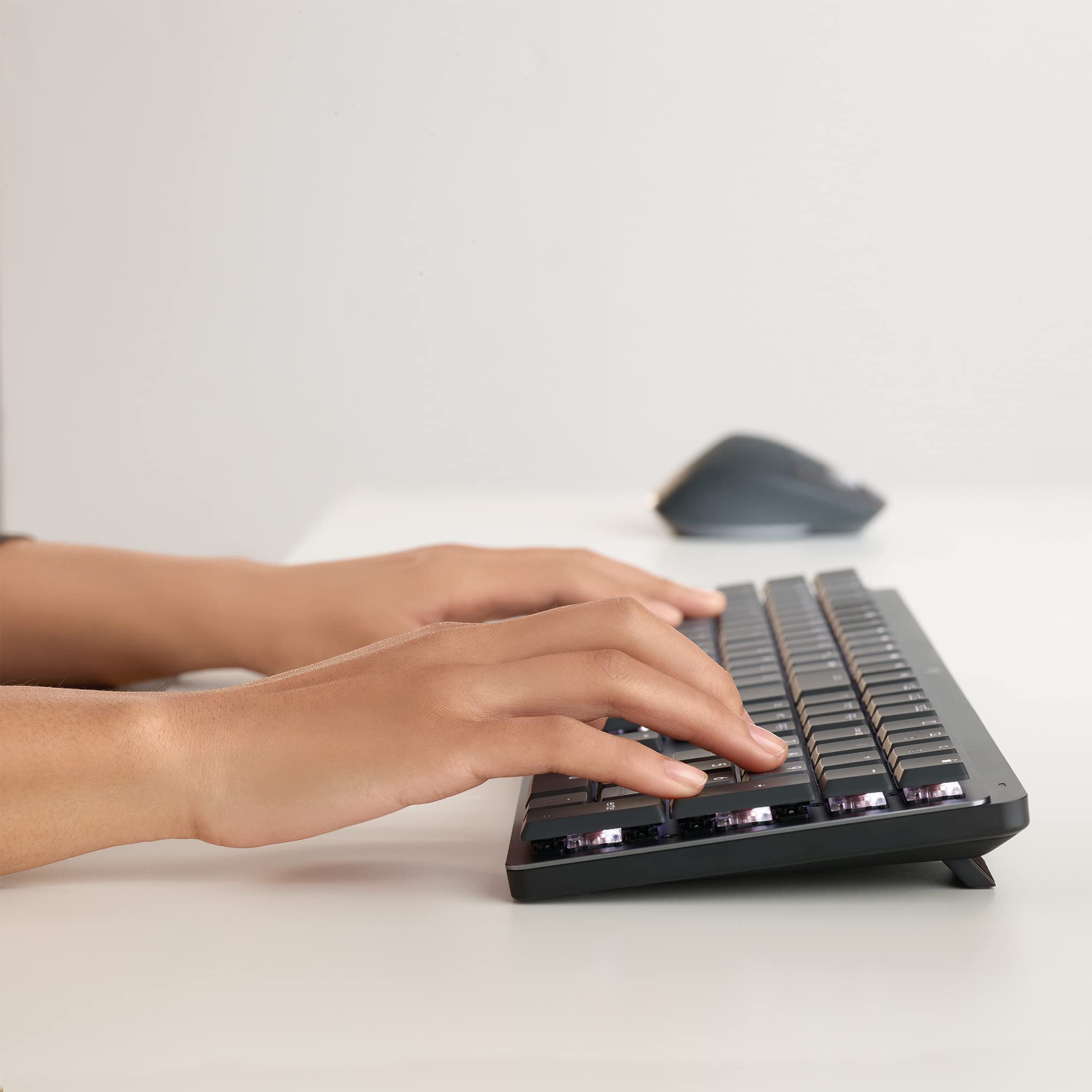 Logitech MX Mechanical Wireless Illuminated Keyboard with USB Hub - Backlit, Bluetooth & USB Connectivity for Mac/Windows - Perfect for Office, Gaming & Programming Workspaces