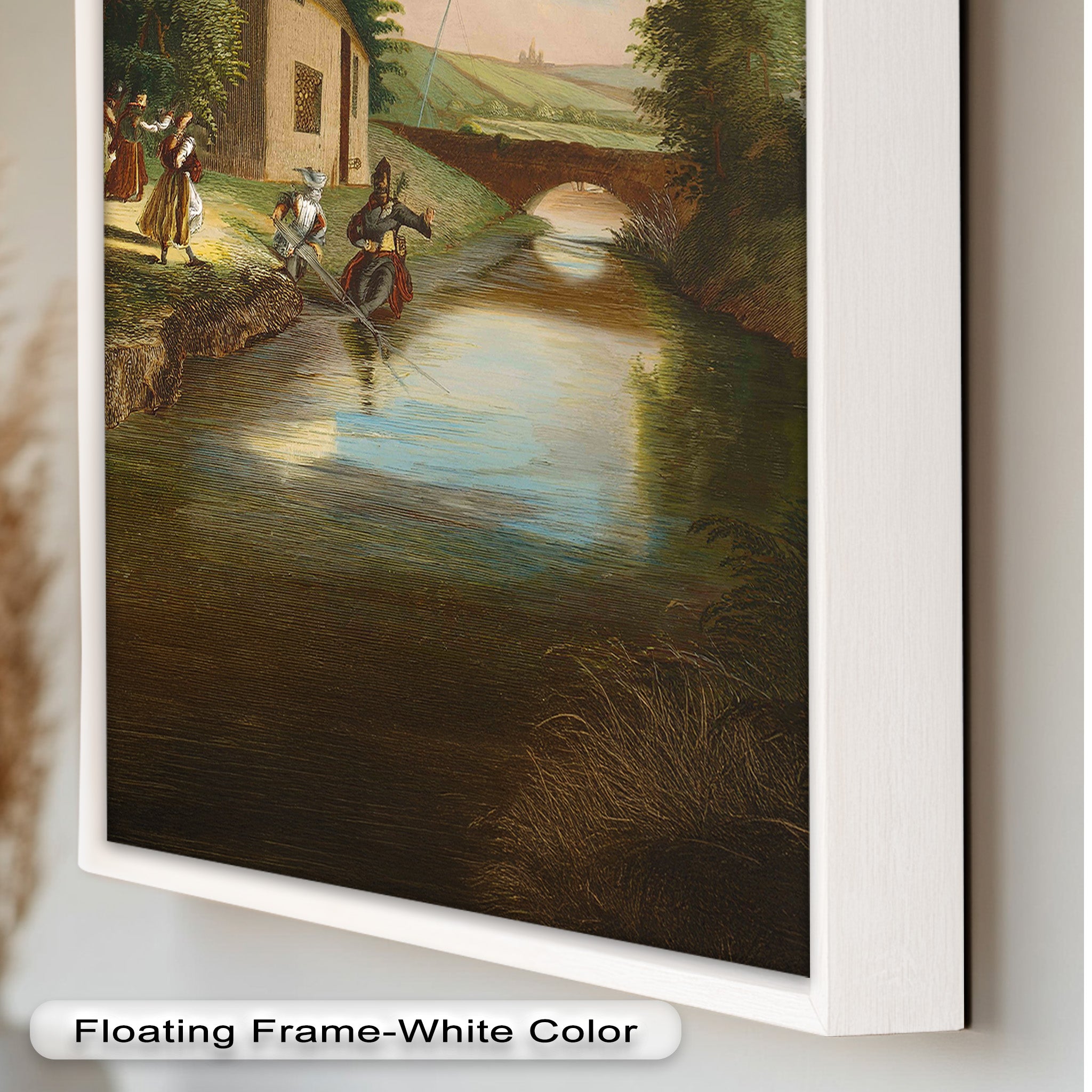 Romantic English Countryside Historic Oil Painting - A Day by the River - Perfect for Home Decor, Living Room Wall Art & Gift Ideas