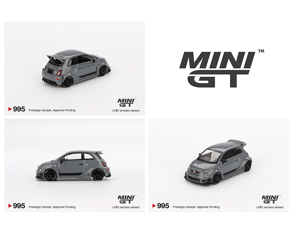PREORDER MINIGT 1:64 Scale ABARTH 595 LB WORKS x Abas Works Grey Diecast Model Car - Perfect for Collectors, Display, and Racing Enthusiasts