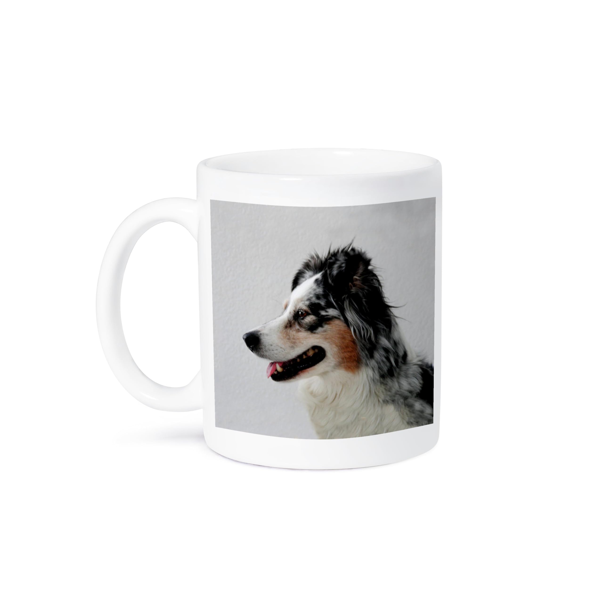 3D Rose Australian Shepherd Dog Lover Ceramic Coffee Mug, 15 oz - Perfect for Tea, Coffee & Hot Drinks at Home, Office or Gift for Dog Owners