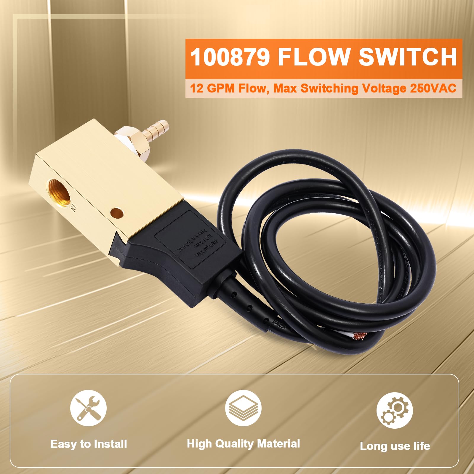TMT Flow Switch with Pilot Feature for General Pump - 12.0 GPM, 4000 PSI, Vertical Mount - Ideal for Water Filtration, Irrigation Systems & Industrial Fluid Control