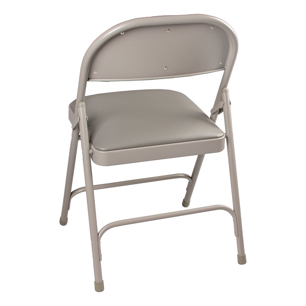 Norwood Commercial Folding Chair with Vinyl Upholstered Seat & Back - Gray (Pack of 4) - Stackable, Heavy-Duty for Events, Banquets, Conferences & Home Use - NOR-SRO593-VGR-SO 6600