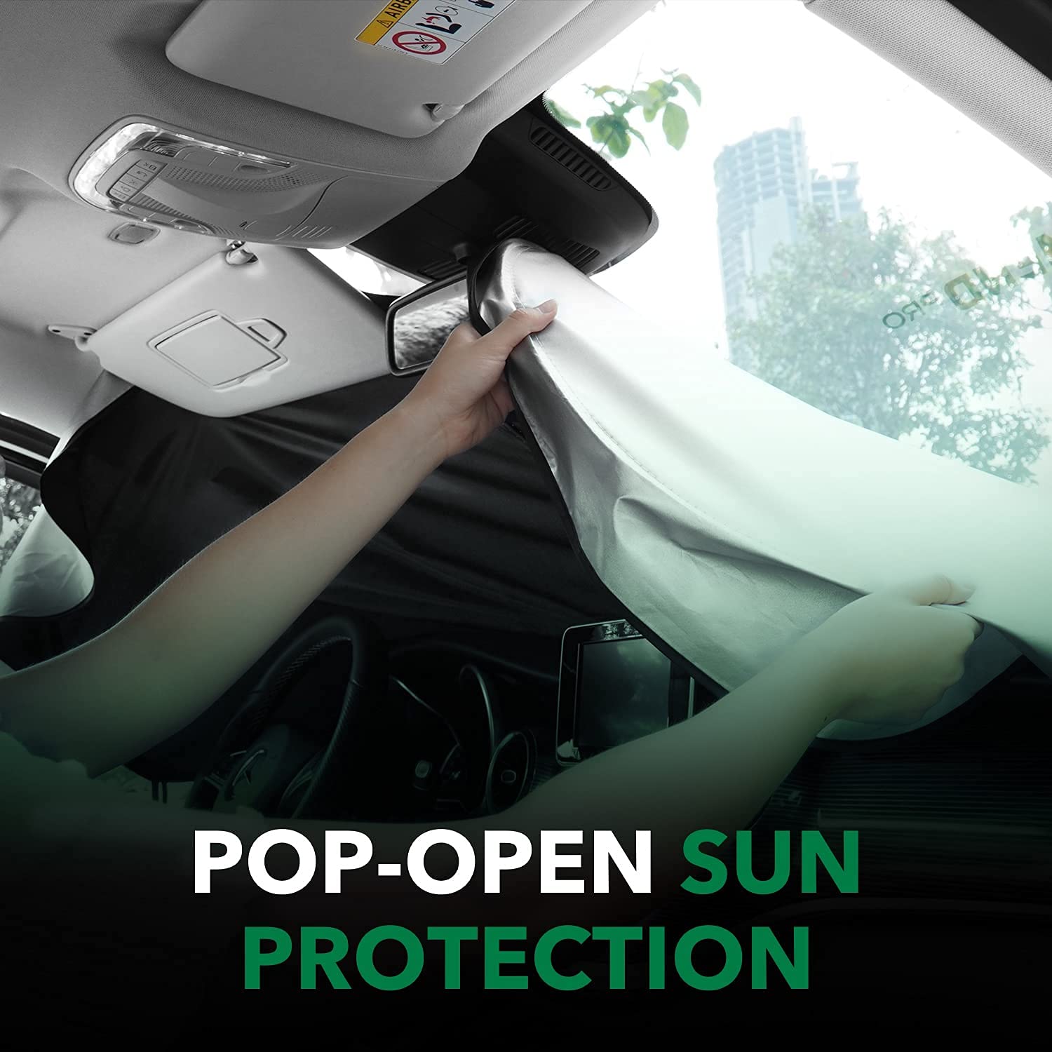 Automend Pro Extra Large Car Windshield Sun Shade (75