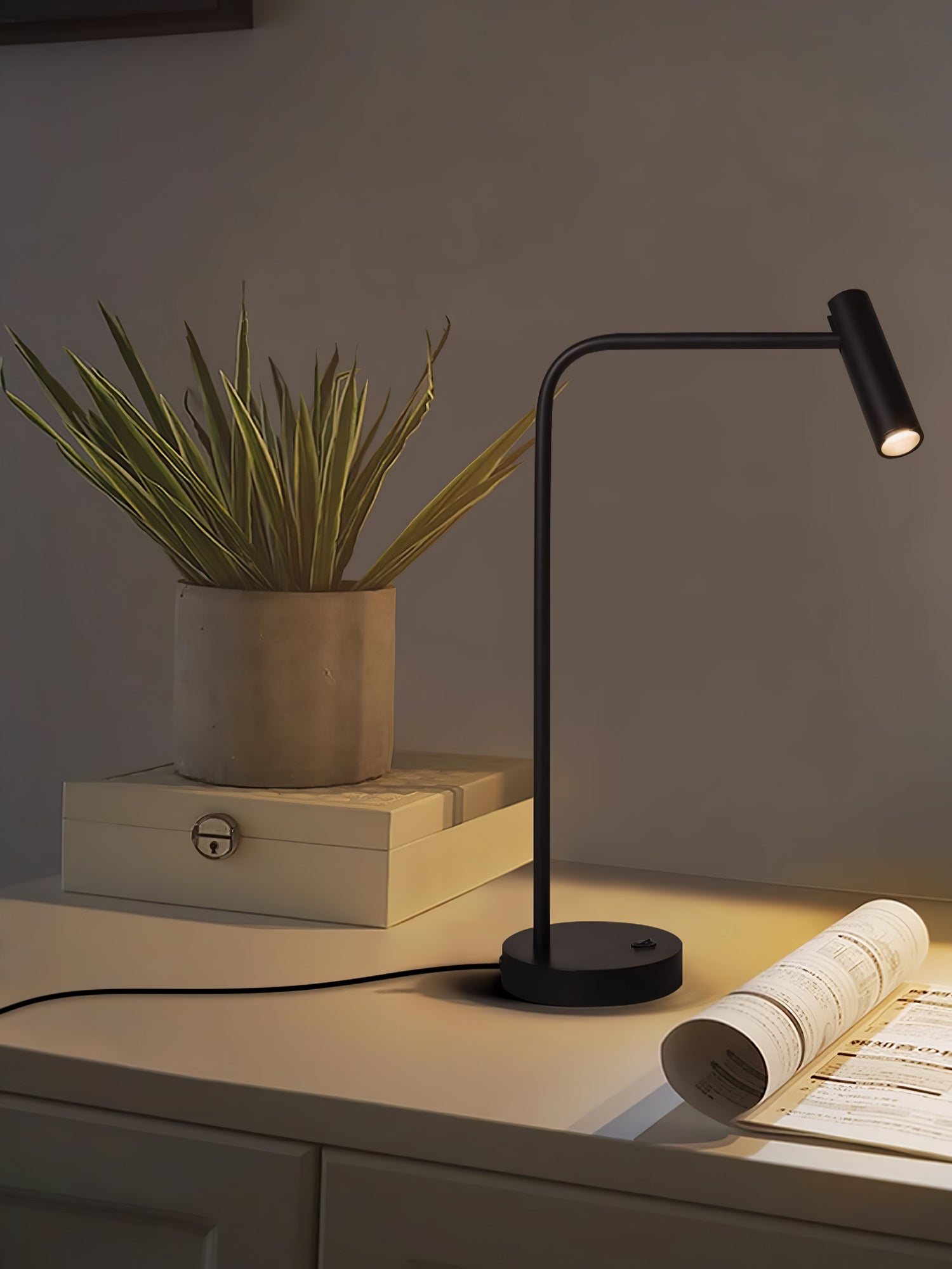 Slim and Modern Table Lamp - Minimalist Design for Bedroom, Living Room, or Office - Energy Efficient LED Desk Light for Home Decor