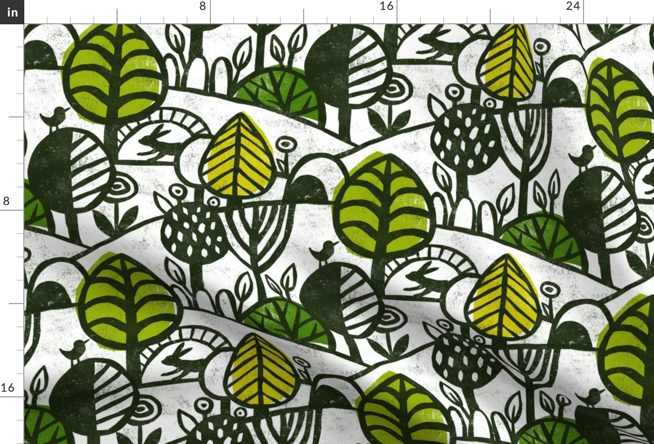 Forest Adventure Printed Velvet Fabric by The Yard - Spring Nature Birds Trees Design for Upholstery, Home Decor & Apparel | Perfect for DIY Projects, Curtains, Pillows & Clothing