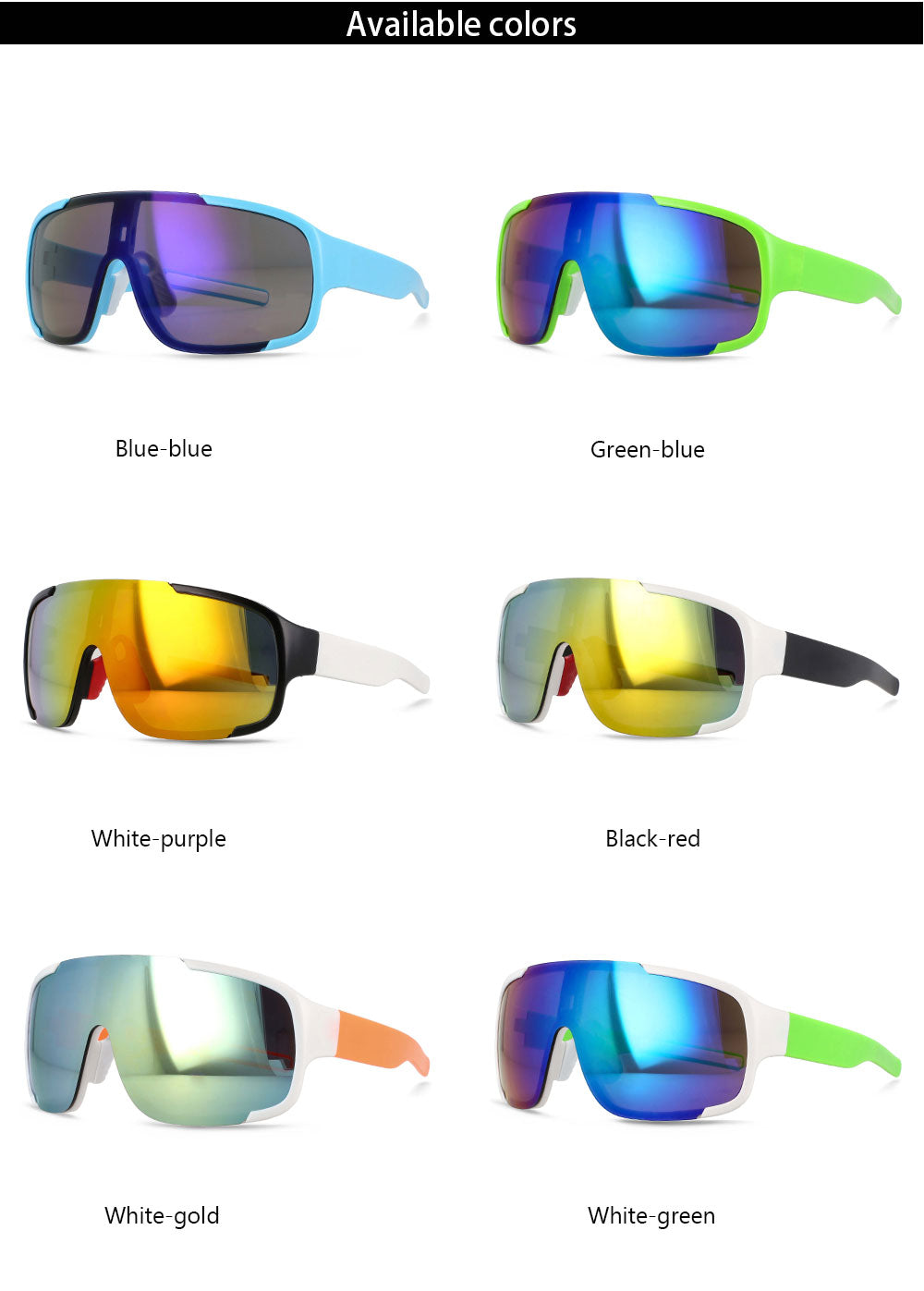 CCspace Unisex Full Rim Oversized Rectangle Goggle Resin Frame Sunglasses 54511 - UV Protection, Fashionable & Durable for Outdoor Activities, Driving, Beach & Sports