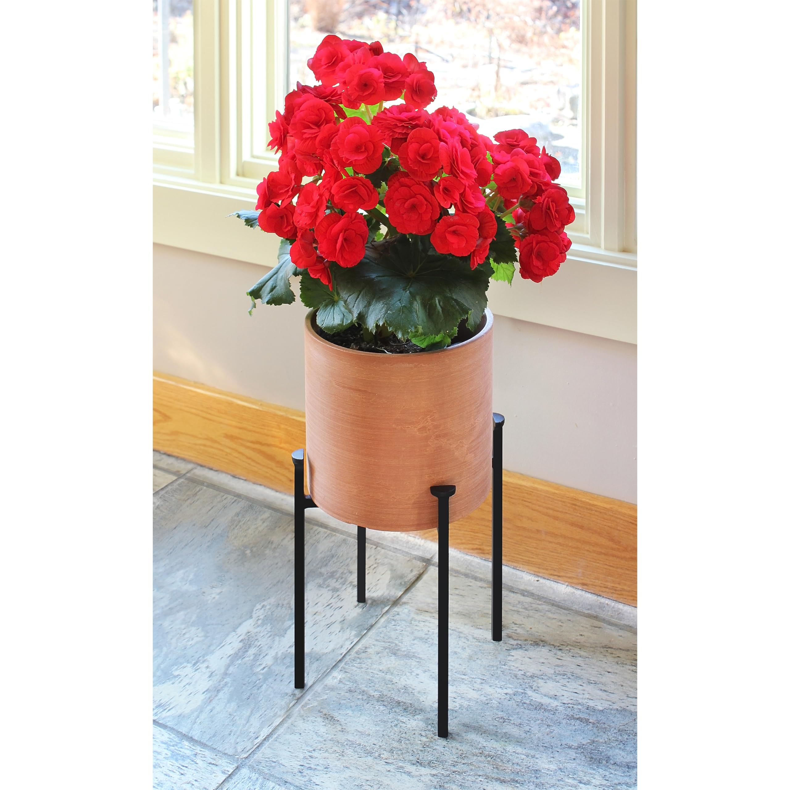Achla Designs FB-64 Solaria Collection Eileen Plant Stand - Modern Indoor/Outdoor Flower Pot Holder for Patio, Garden & Home Decor