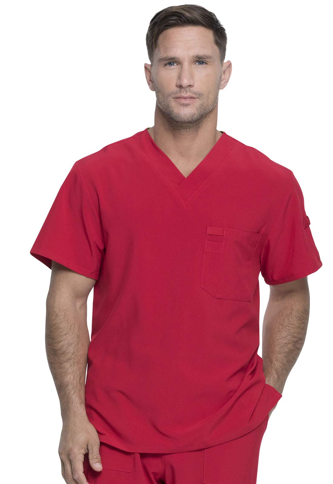Dickies EDS Essentials Men's Scrubs Top - Tuckable V-Neck Work Shirt DK635 | Comfortable Medical Uniform for Nurses & Healthcare Professionals