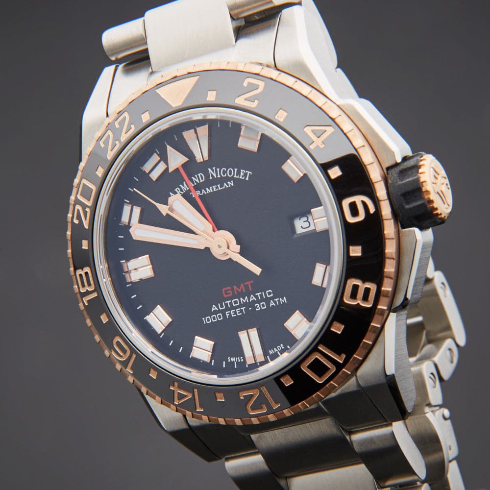 ARMAND NICOLET A486ASN NS MA4480AA Men's Luxury Watch with Additional Black Silicone Strap - Perfect for Business, Formal Events & Everyday Wear
