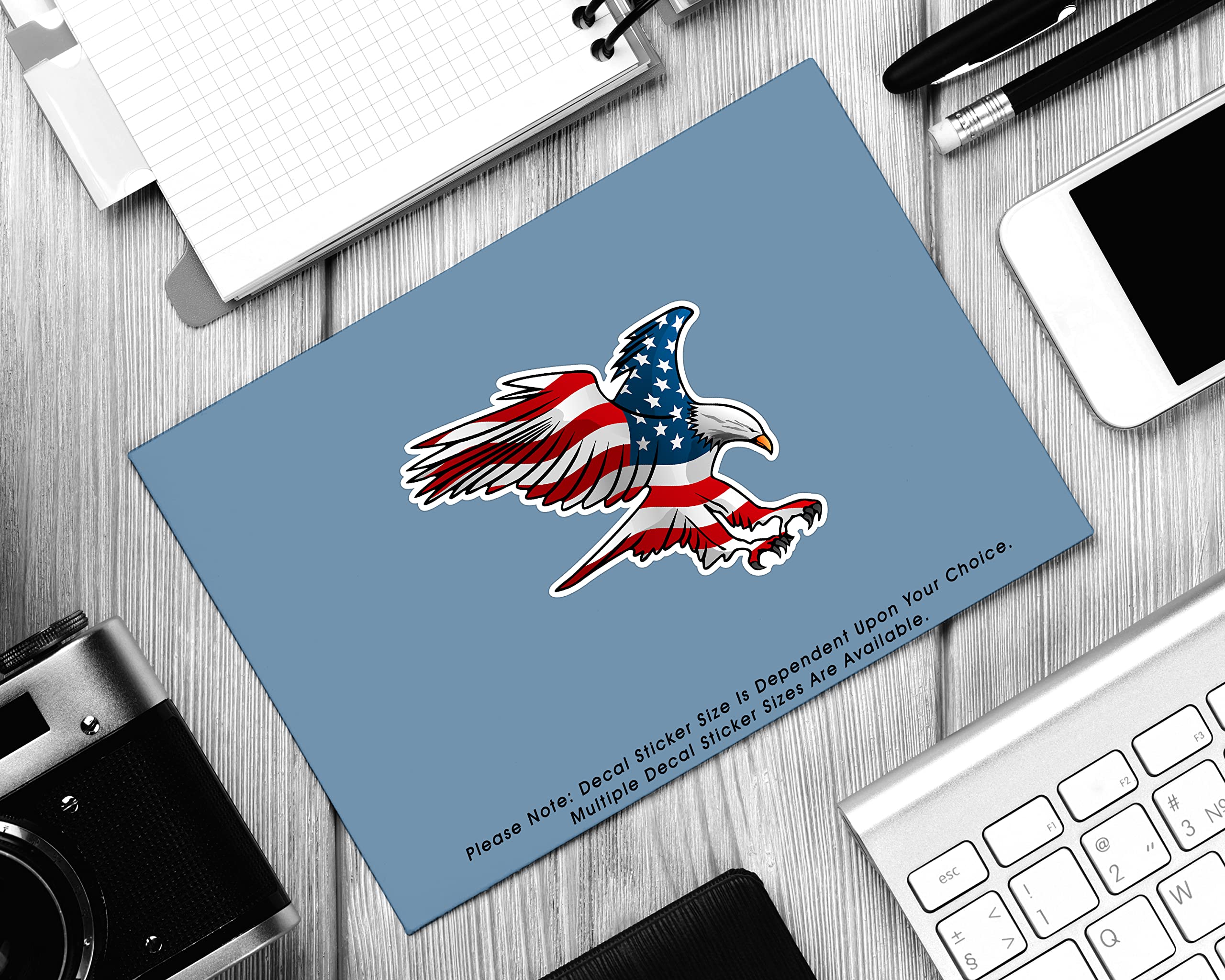 American Flag Bald Eagle Swooping Patriotic Decal - Waterproof Vinyl Sticker for Cars, Tumblers, Laptops | Perfect for 4th of July, Veterans Day & Patriotic Decor