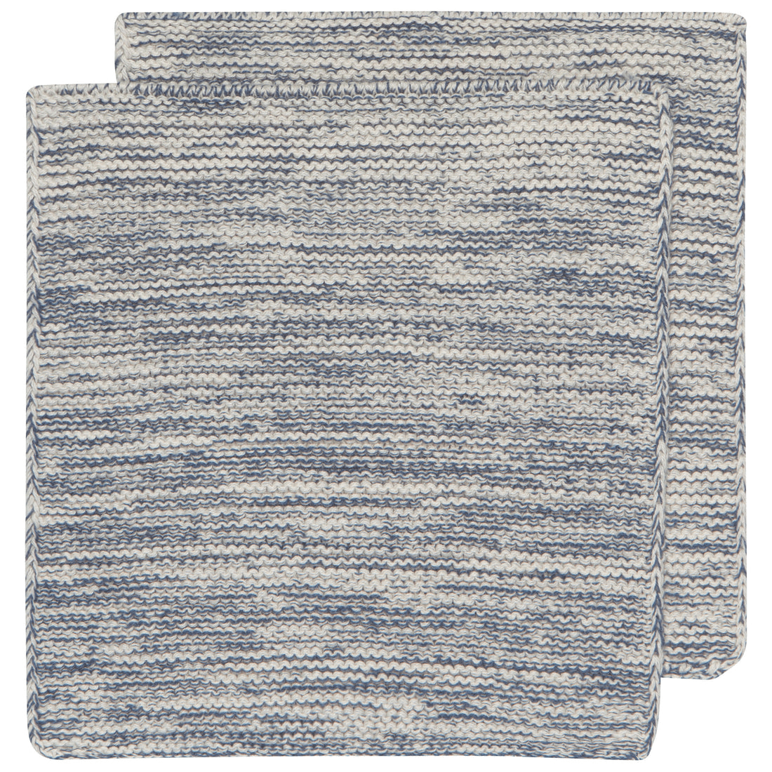 Premium Midnight Blue Knit Dishcloths Set of 2 - Soft & Absorbent Cotton Kitchen Towels for Washing Dishes, Cleaning Countertops & Drying Hands - Eco-Friendly Home Essentials