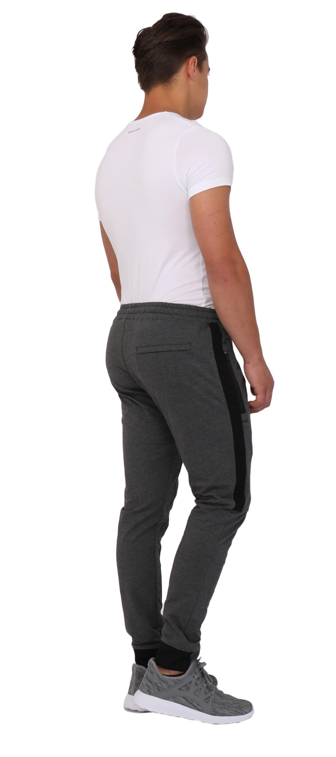 SCR SPORTSWEAR Men's Tall Jogger Sweatpants - Athletic Workout Pants with Zipper Pockets for Running, Gym & Casual Wear
