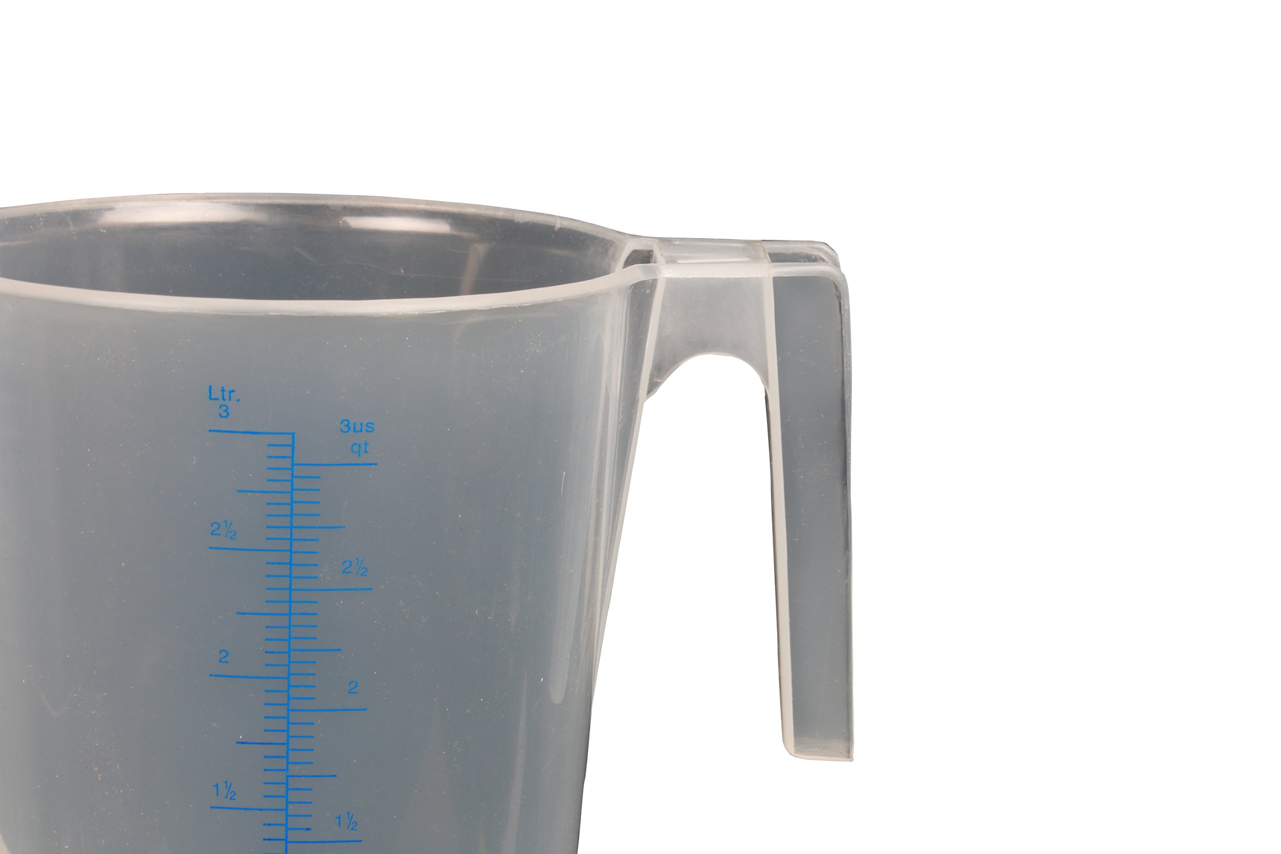 Funnel King 94150 3-Quart General Purpose Graduated Measuring Container - Multi-Use Plastic Measuring Cup for Cooking, Baking, Lab & DIY Projects