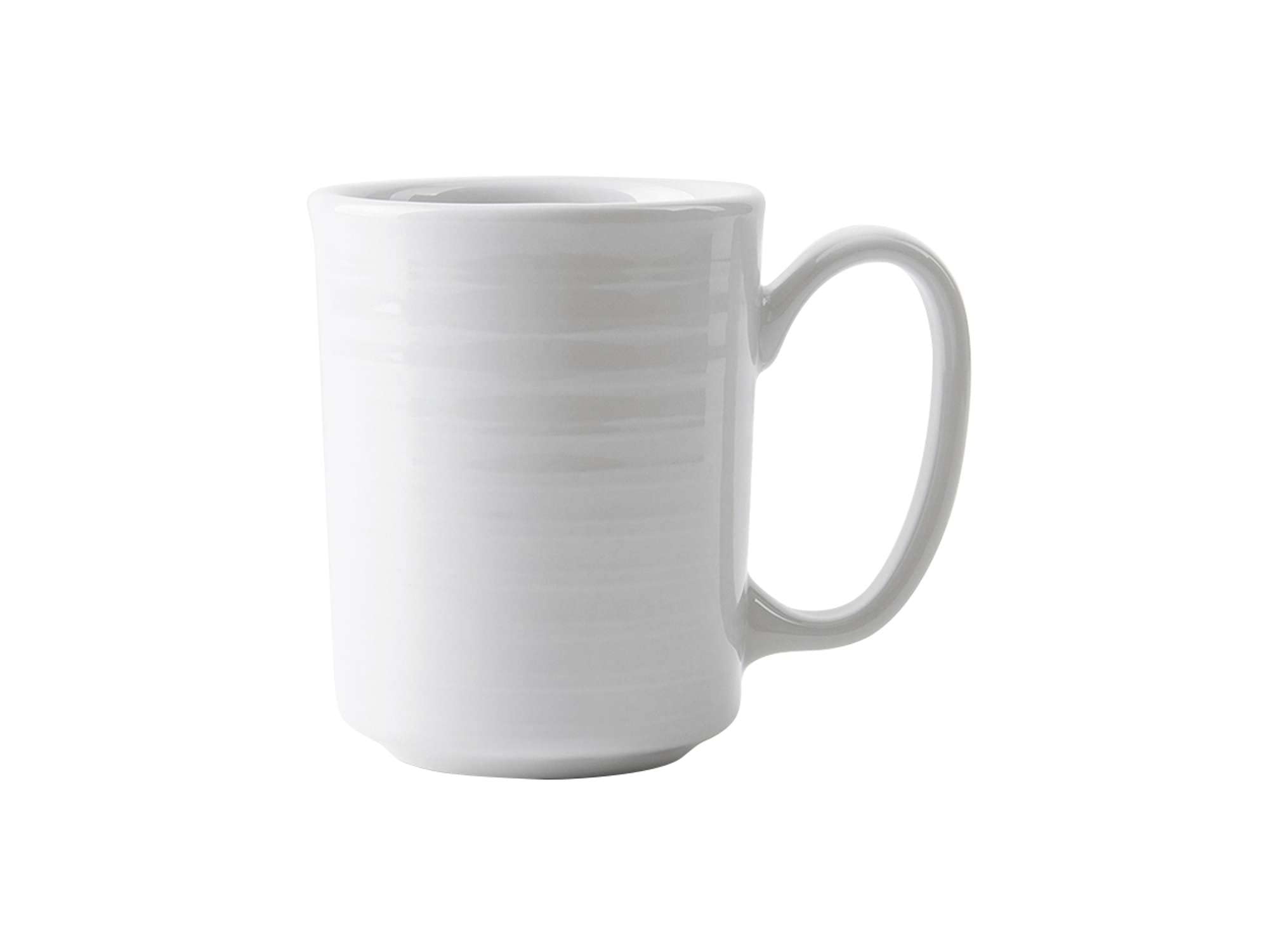Premium Tuxton Pacifica Porcelain White Embossed 8-Oz Coffee Mug with Large Handle - Set of 24, Scratch & Chip Resistant, Lead-Free Ceramic - Dishwasher, Microwave & Oven Safe - Perfect for Restaurants, Cafes, Offices and Home Use