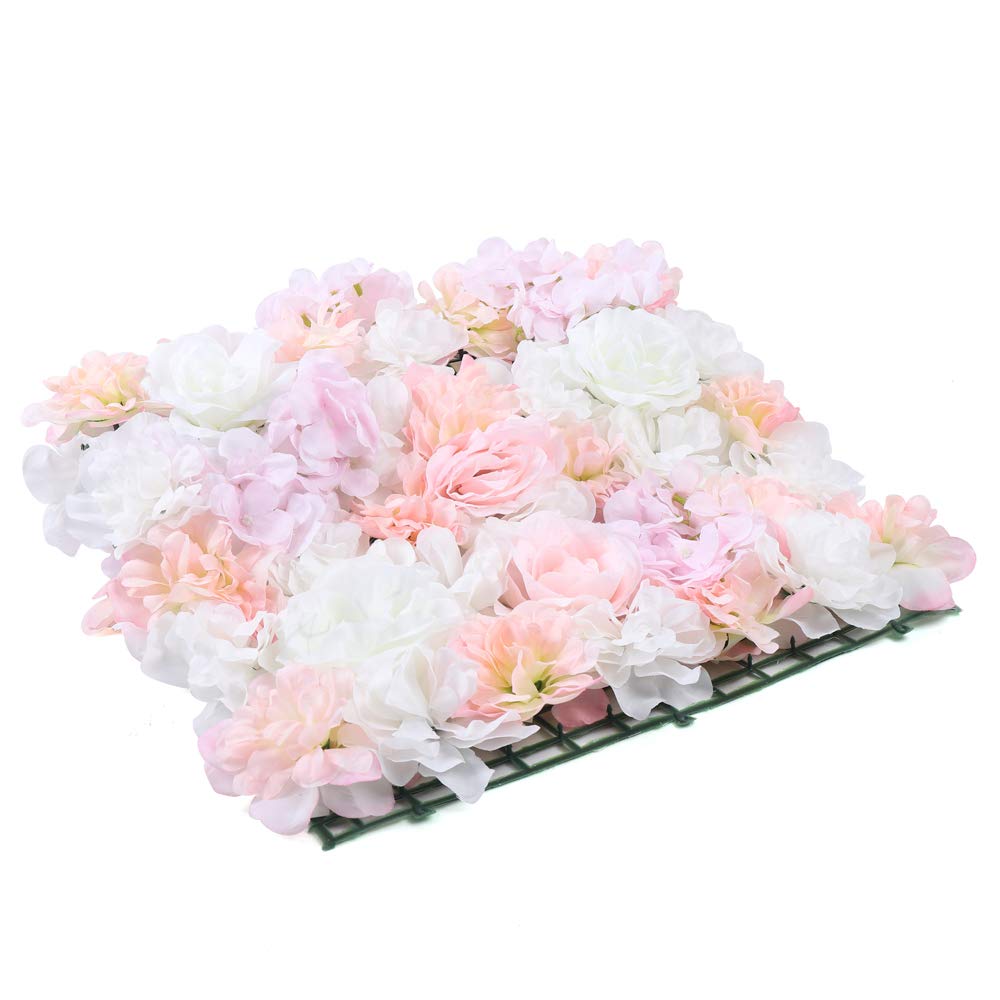 12pcs Artificial Silk Rose Flower Wall Panels - 24