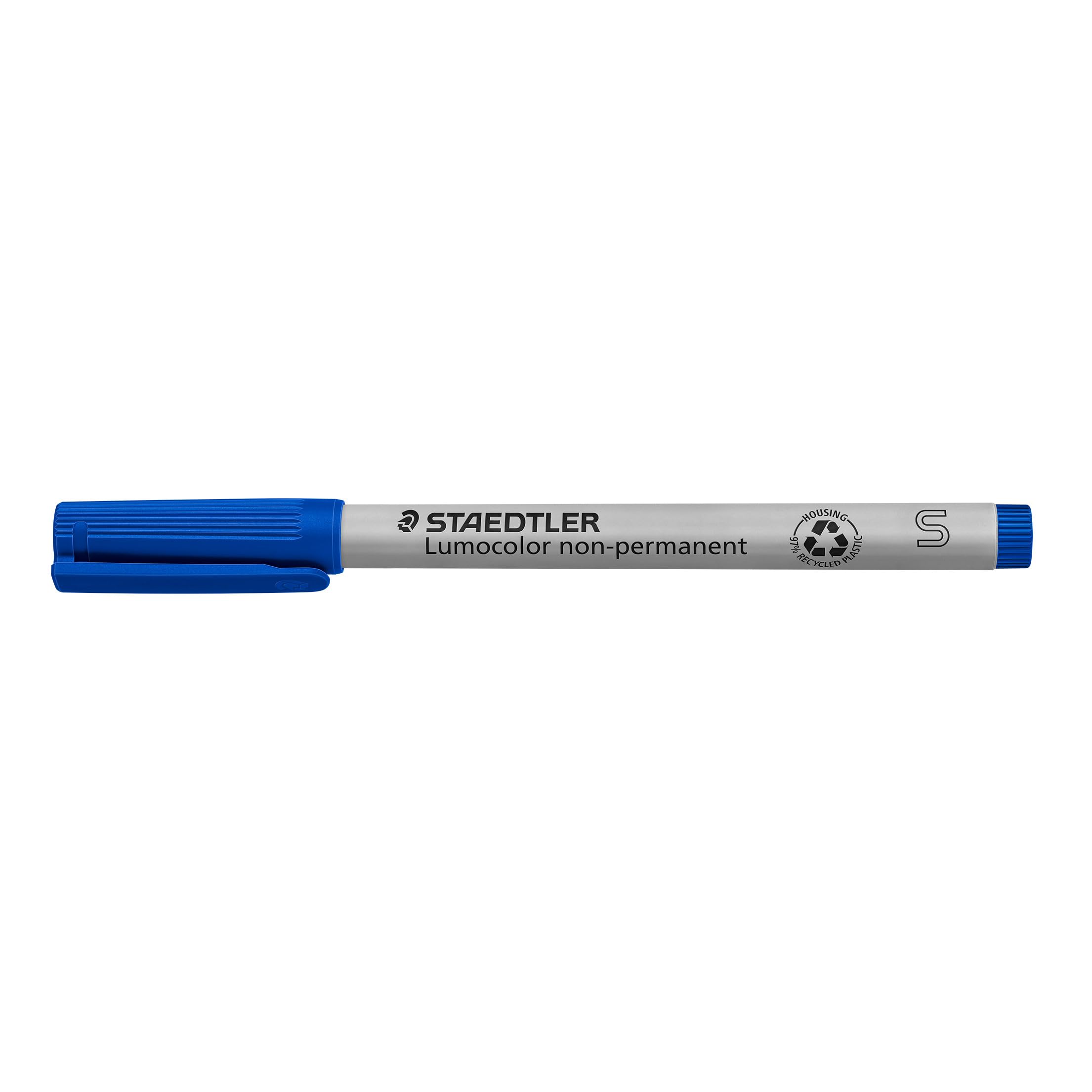 STAEDTLER Lumograph Non-Permanent Wet Erase Fine Tip Marker Pen - Low Odor, Blue (311-3) - Perfect for Whiteboards, Glass Surfaces & DIY Projects