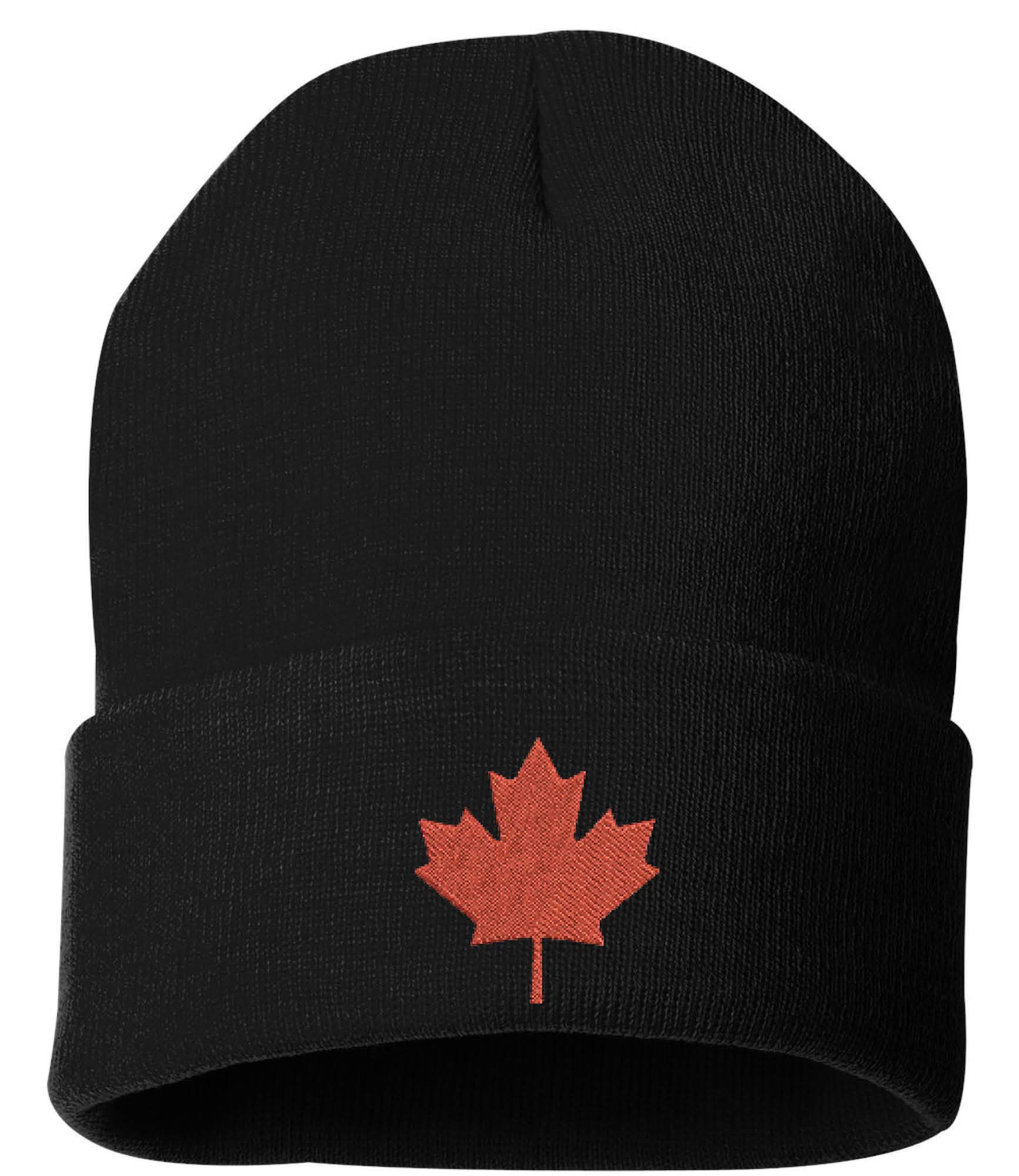 ALLNTRENDS Canada Flag Embroidered Beanie Hat for Adults - Warm Winter Knit Cap with Embroidery - Perfect Gift for Outdoor Activities & Cold Weather